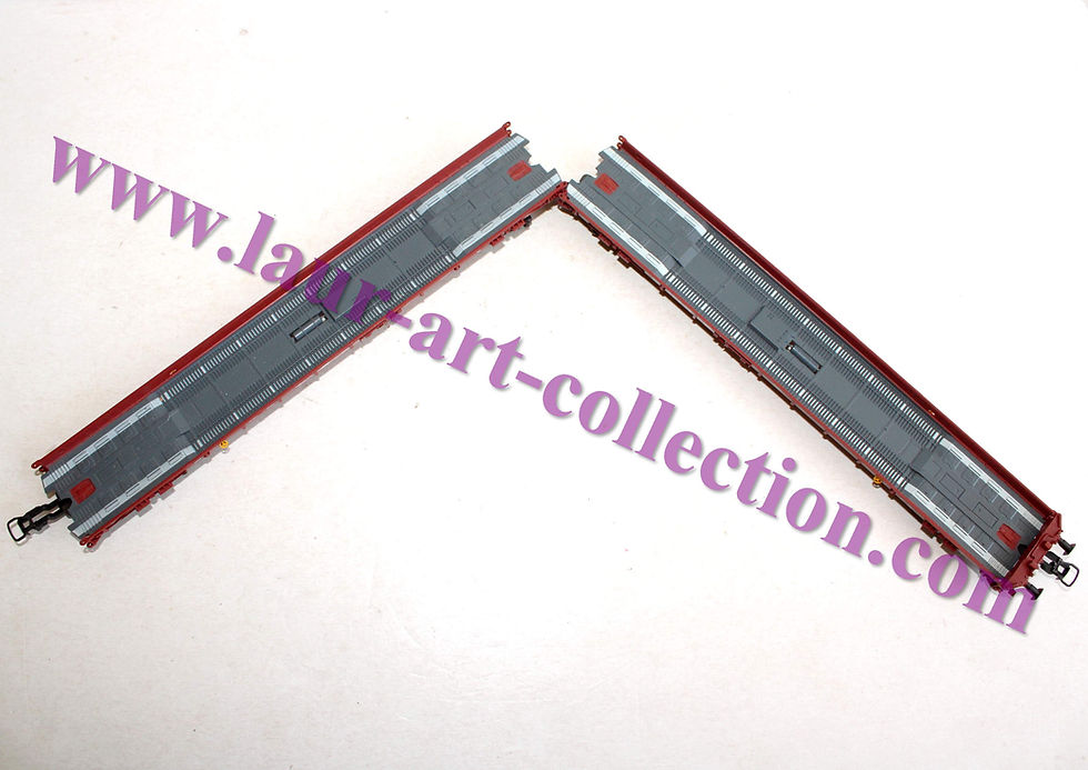 תמונה ממוזערת: FLEISCHMANN HO 5270 + 5271, 2 WAGON PLANCHER SURBAISSÉ ARTICULÉ TRANSPORT CAMION