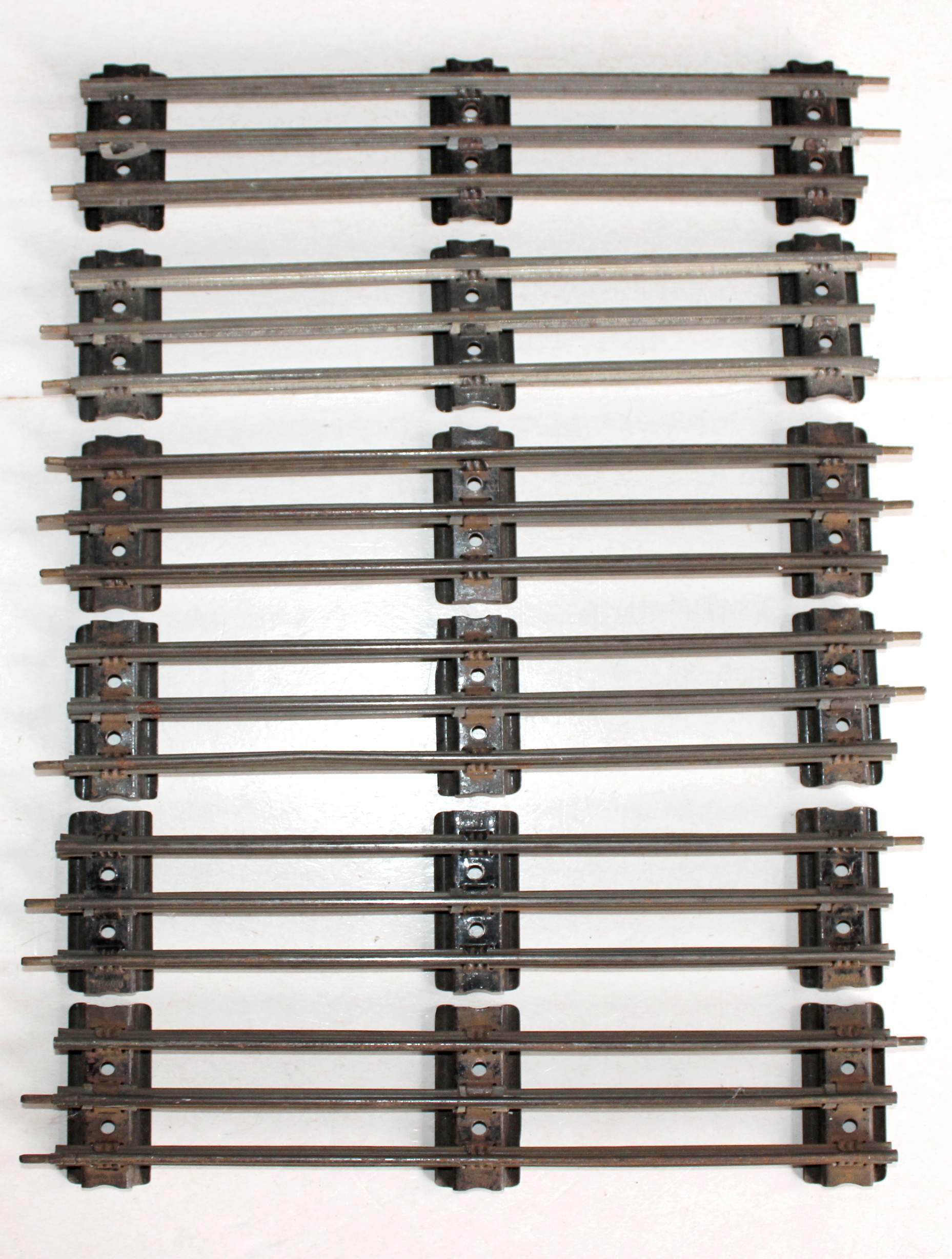 HORNBY O / 0, 1/48 LOT 6 RAILS DROIT L=26cm 3 RAILS TRAIN VOIE FERRÉE CHEMIN FER