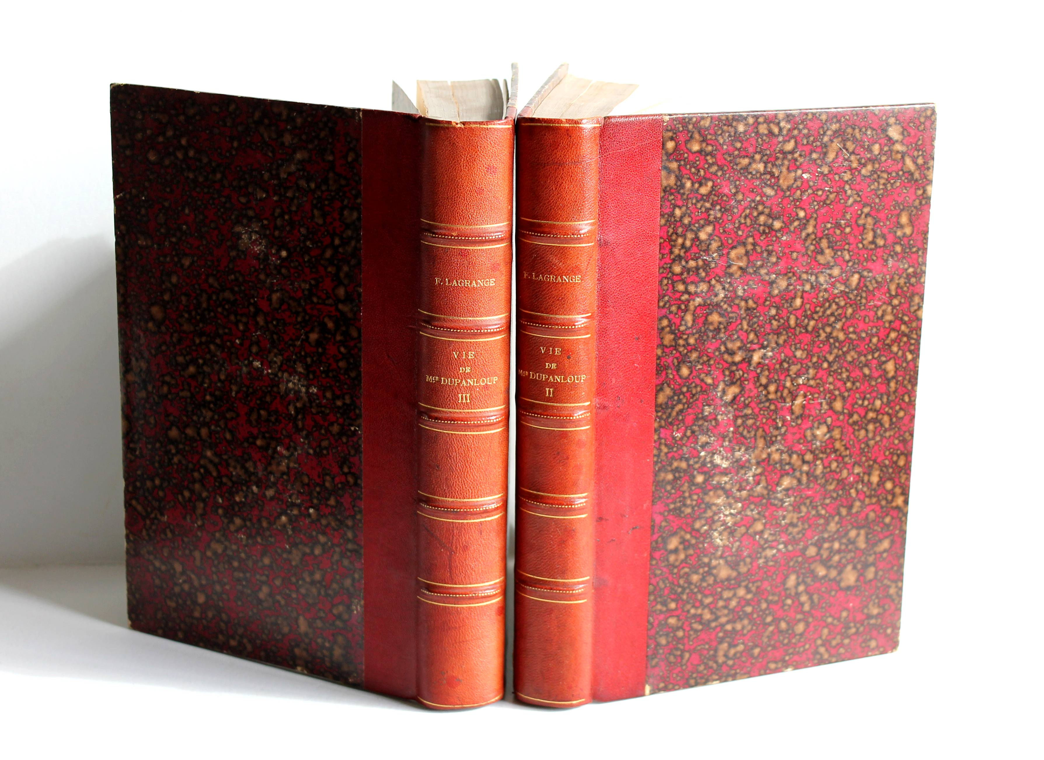 VIE DE Mgr DUPANLOUP EVEQUE ORLEANS de ABBE LAGRANGE TOME 2 & 3 1884 POUSSIELGUE