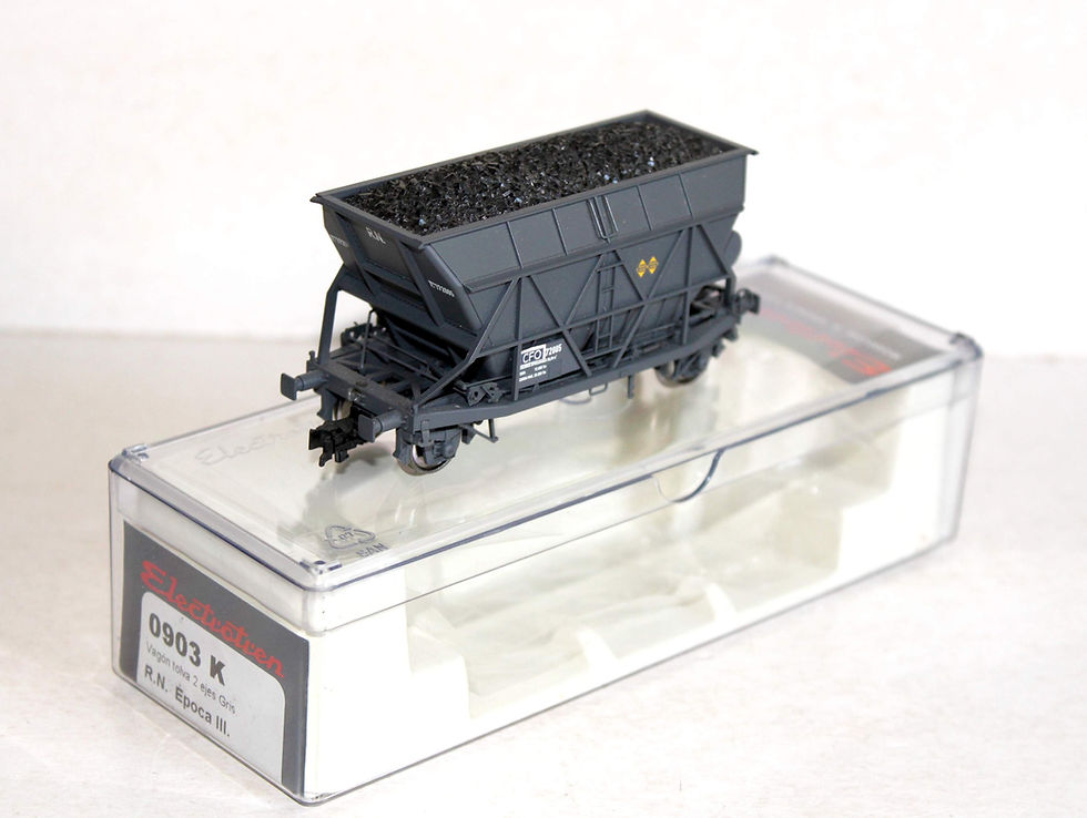 Miniaturebillede: RARE! ELECTROTREN HO 903 K WAGON TREMIE HOUILLER MINERALIER CHARGE CHARBON RENFE