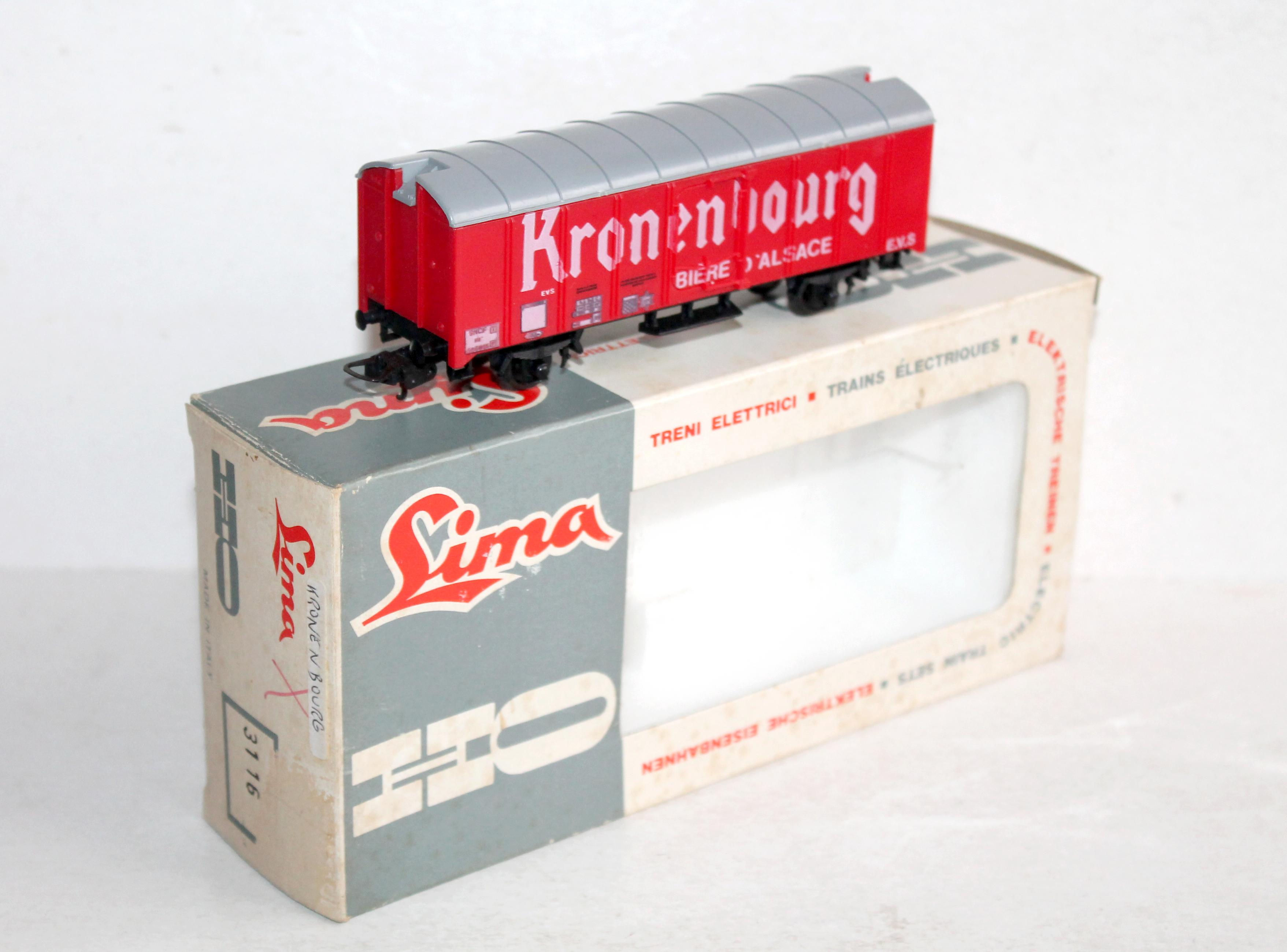LIMA HO 1670 WAGON REFRIGERANT SNCF KRONENBOURG FOURGON FRIGORIFIQUE BIERE ALSAC