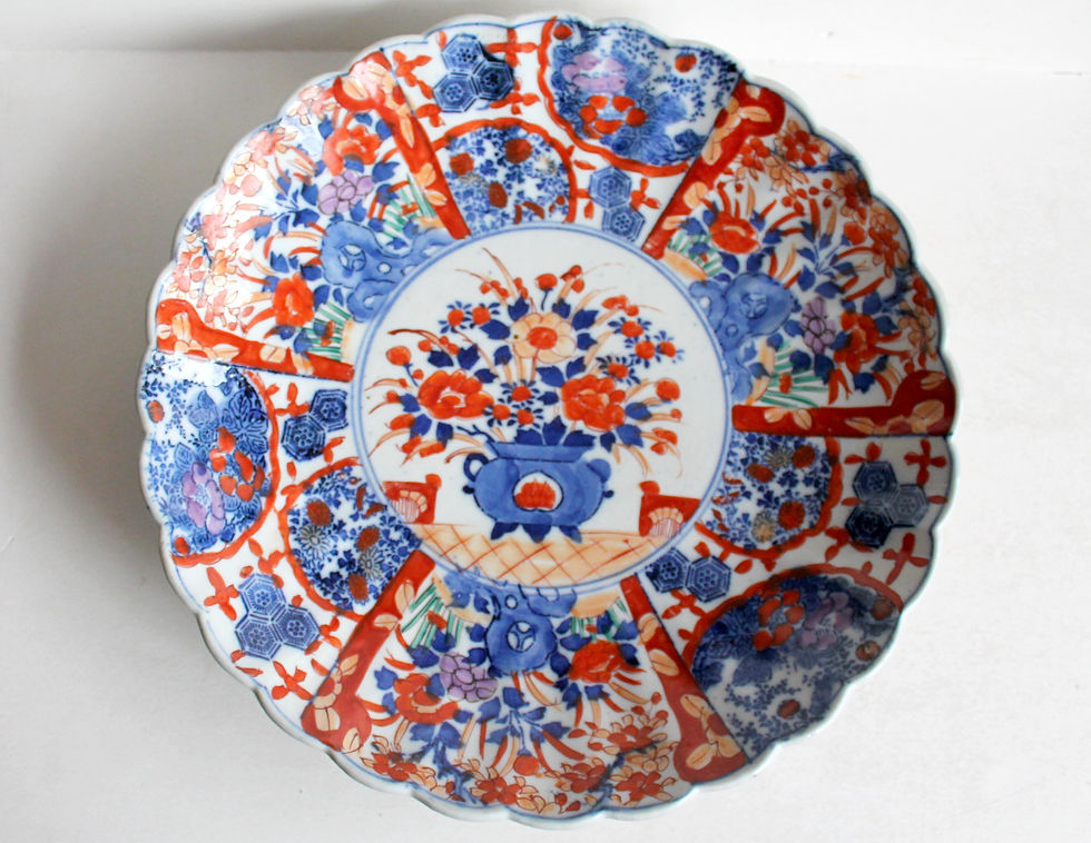 IMARI ANCIEN PLAT ASSIETTE PORCELAINE ARITA, XIXe PERIODE MEIJI PEINT MAIN JAPON