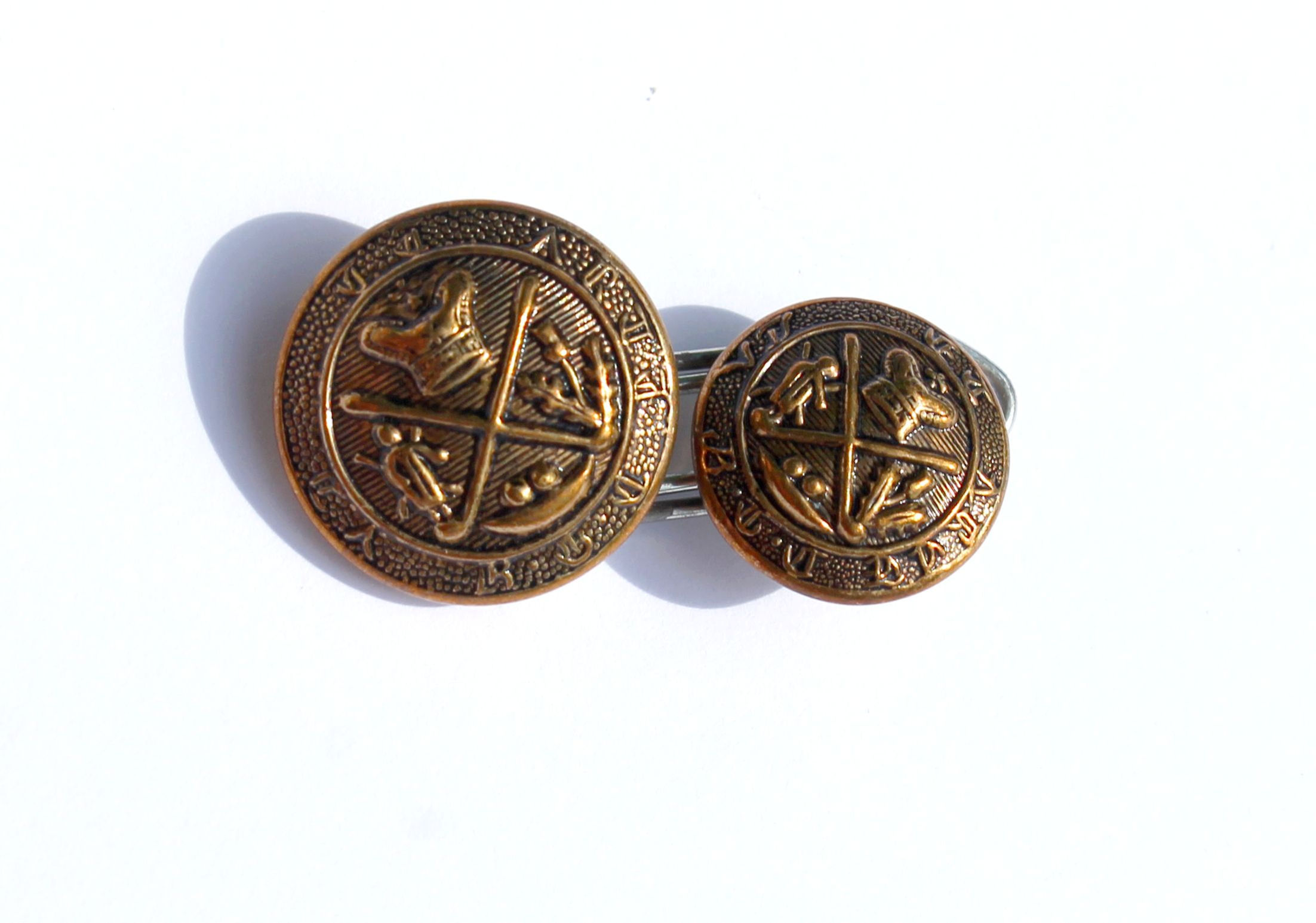 2 BOUTON UNIFORME ANGLAIS MILITAIRE ARMÉE VU ET ARTE B.R.C? 15,18mm BUTTON ARMY
