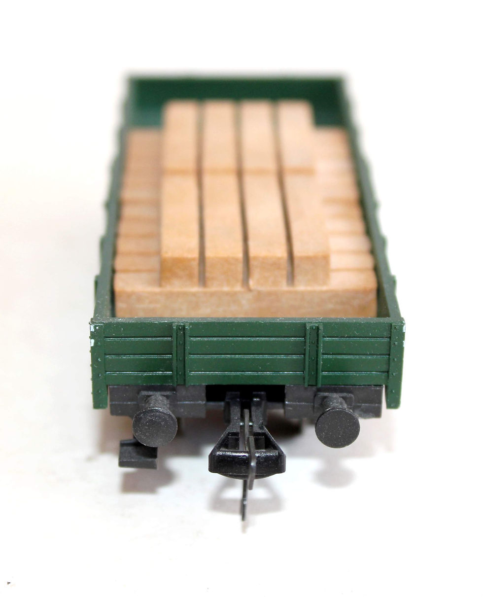 Thumbnail: FLEISCHMANN HO 1451 HB / 5202 WAGON TOMBEREAU RIDELLE BAS + CALE BOIS DE GRUE DB
