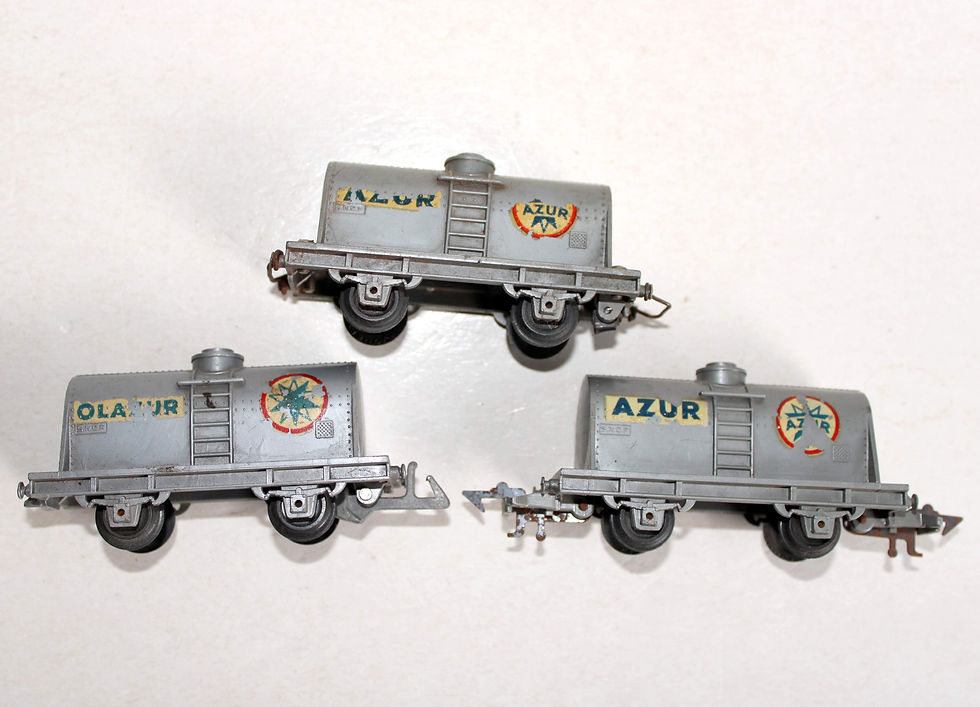 Hình thu nhỏ: JOUEF HO N°633, LOT 3 WAGON PLAT CITERNE AZUR / OLAZUR, TRANSPORT PETROLIER SNCF