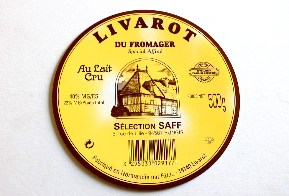 ANCIENNE ETIQUETTE BOITE A FROMAGE - LIVAROT DE NORMANDIE - SELECTION SAFF LABEL