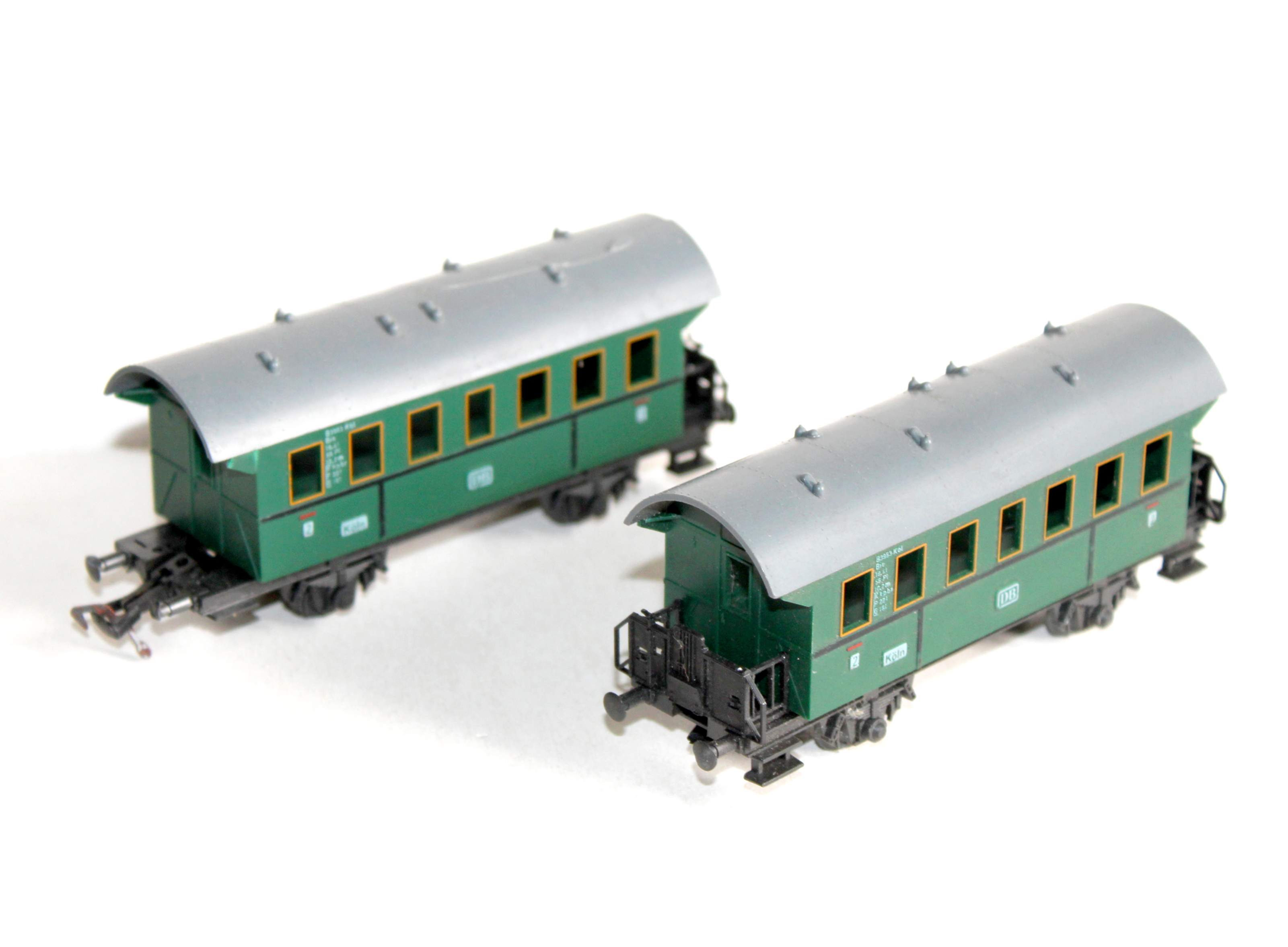 FLEISCHMANN HO 5001 LOT DE 2 VOITURE VOYAGEUR 2e CLASSE BOITE A TONNERRE DB 3953
