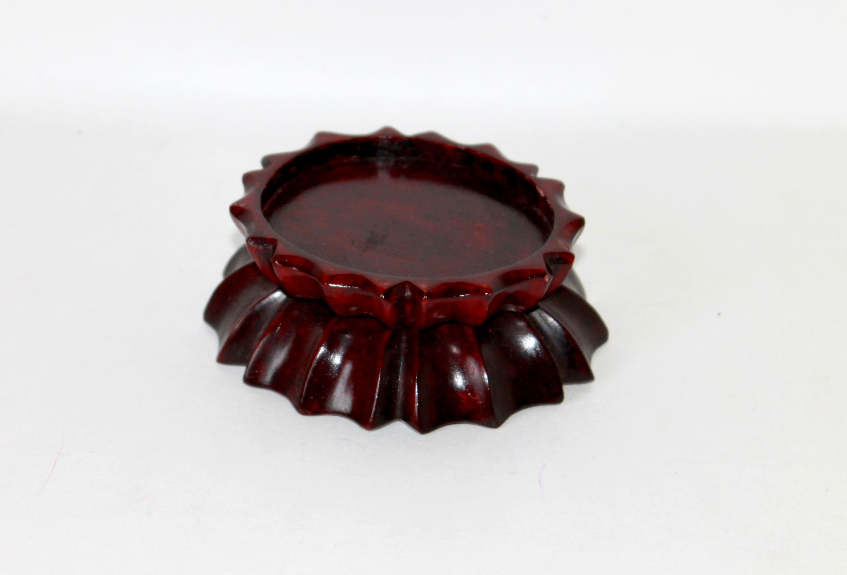 CHINE ANCIEN - SOCLE EN BOIS LAQUÉ SCULPTÉ POUR VASE STATUE CHINOIS ANTIQUE WOOD