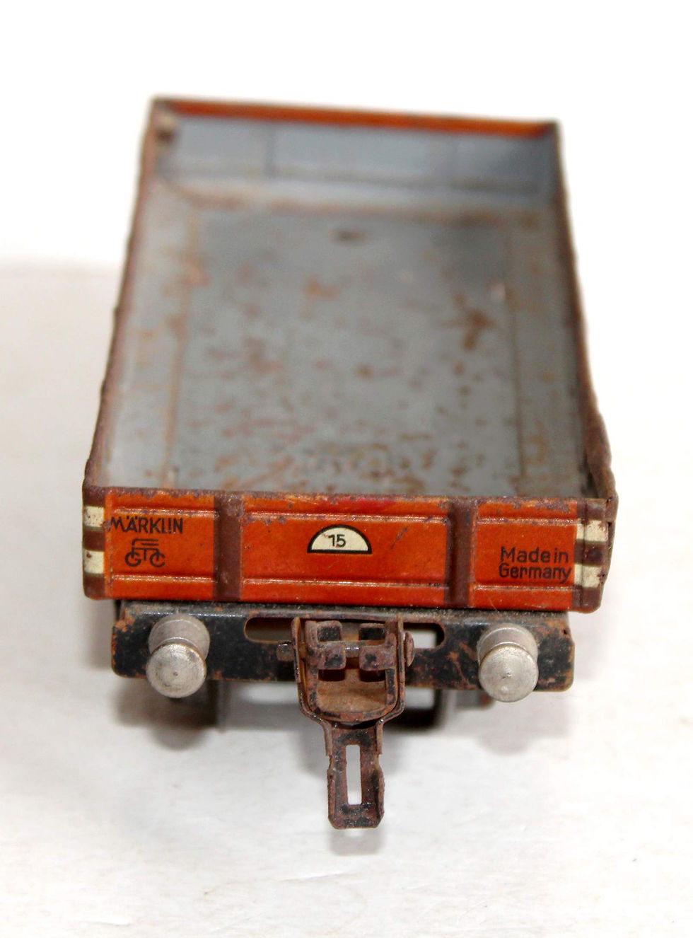 Миниатюра: MARKLIN O 1764, 17640 WAGON TOMBEREAU A RIDELLE BASSE PORTE CONTAINER GRUME, DRG