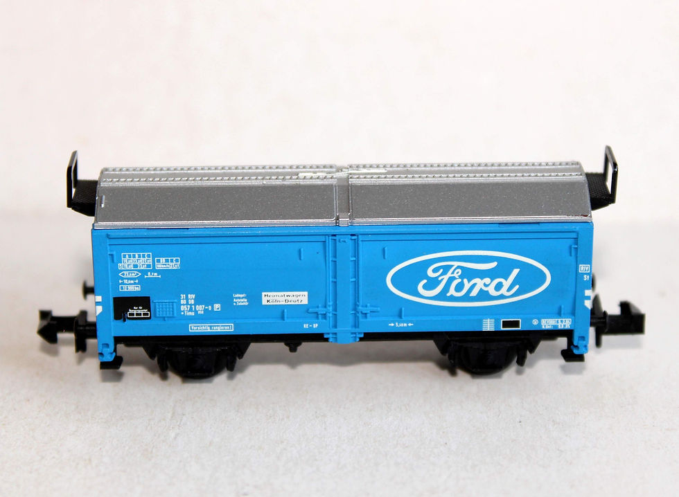 섬네일: MINITRIX N, 3267 WAGON TOMBEREAU A TOIT OUVRANT, FORD, TRANSPORT MARCHANDISES DB