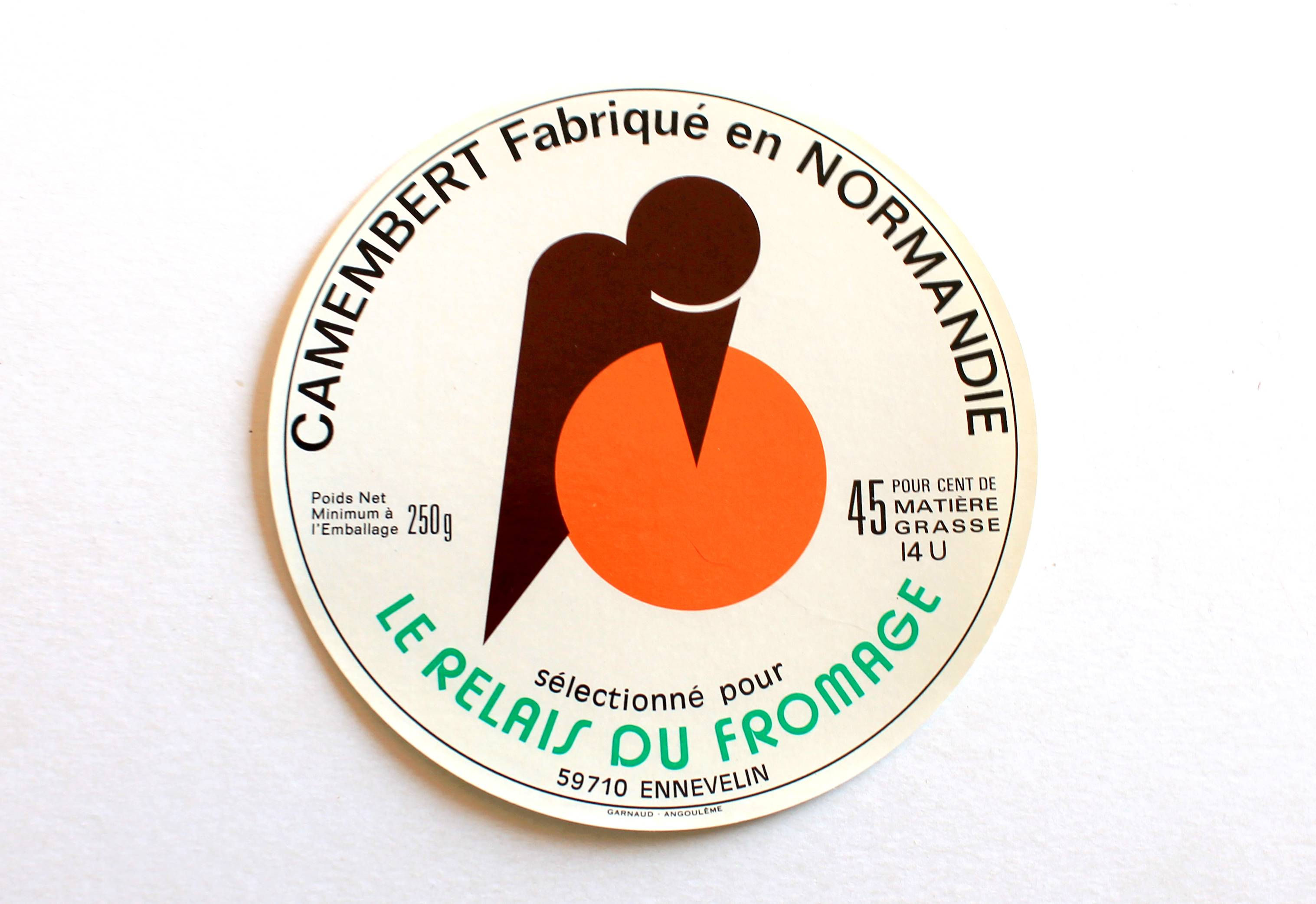 ANCIENNE ETIQUETTE BOITE CAMEMBERT DE NORMANDIE - LE RELAIS DU FROMAGE  - LABEL