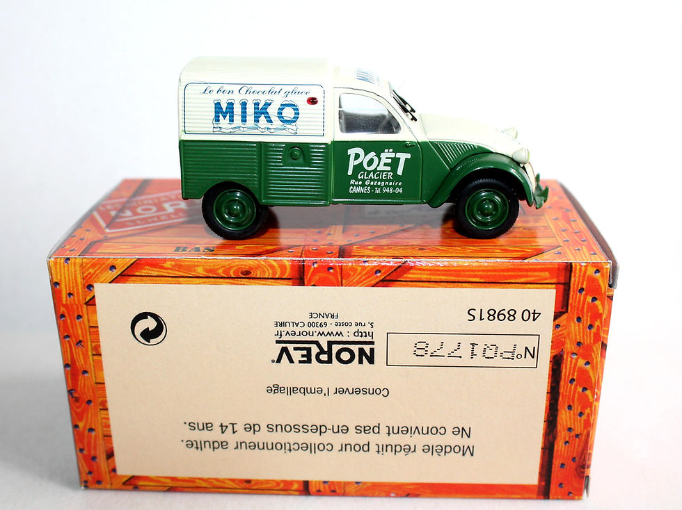 Miniatura: NOREV 1/43 CITROEN 2CV AZU MIKO POET 1954, FOURGONNETTE VOITURE AUTO MINIATURE