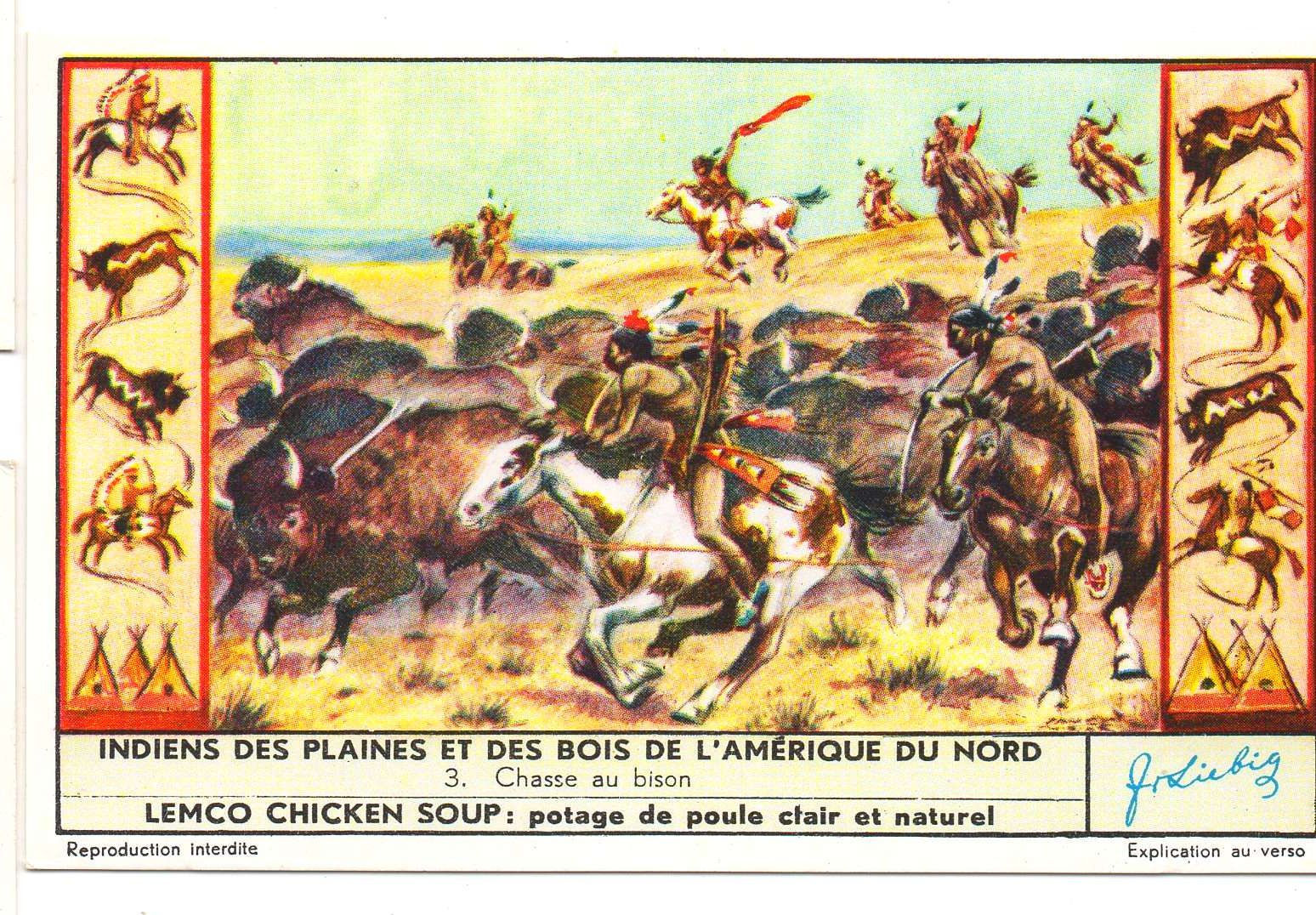 S1641- CHROMO LIEBIG - 1956 - " INDIENS DES PLAINES ET DES BOIS DE L'AMERIQUE DU