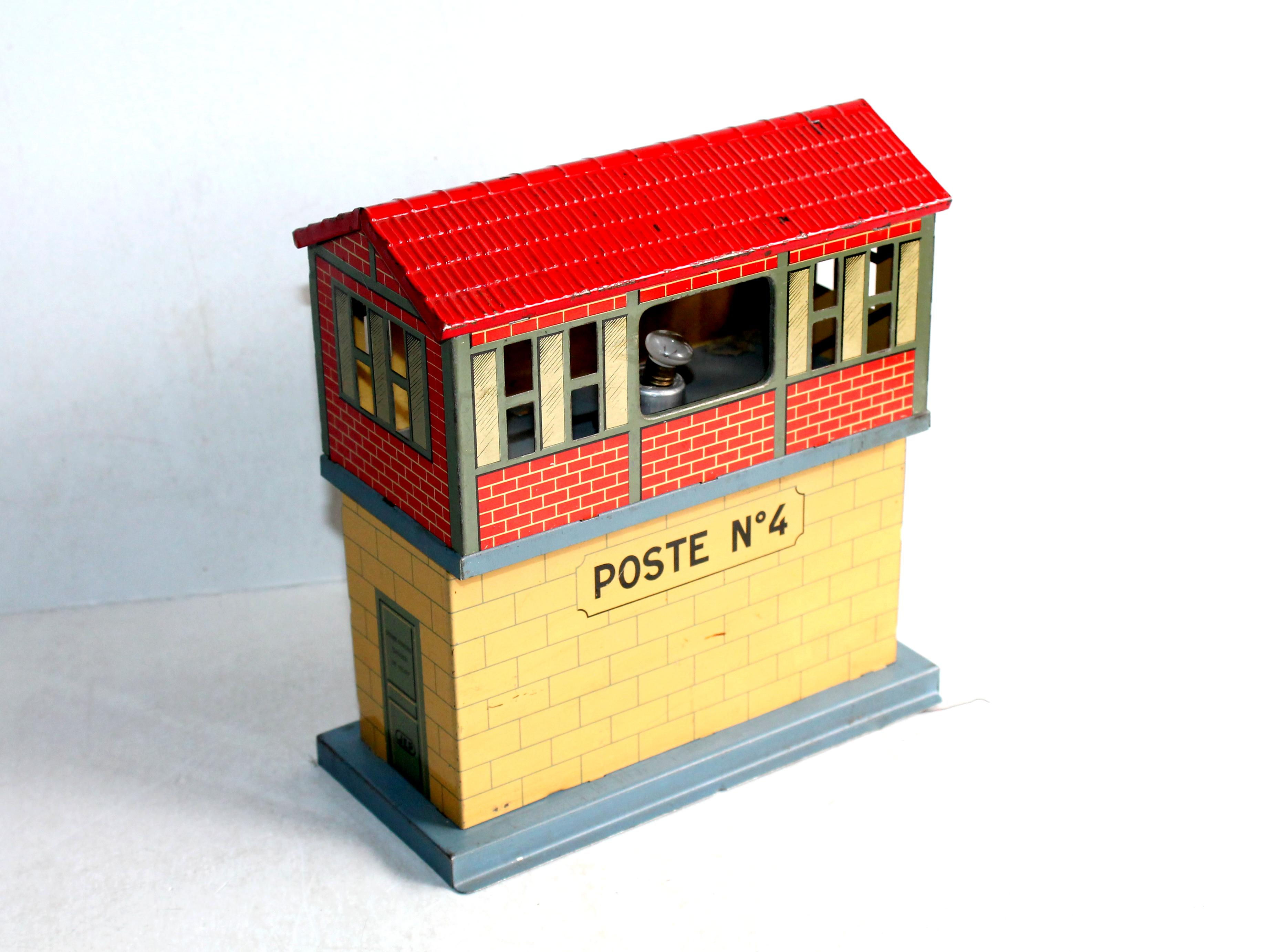 JEP O MAQUETTE STATION CABINE SEMAPHORIQUE POSTE AIGUILLAGE N°4 DECOR ELECTRIFIÉ