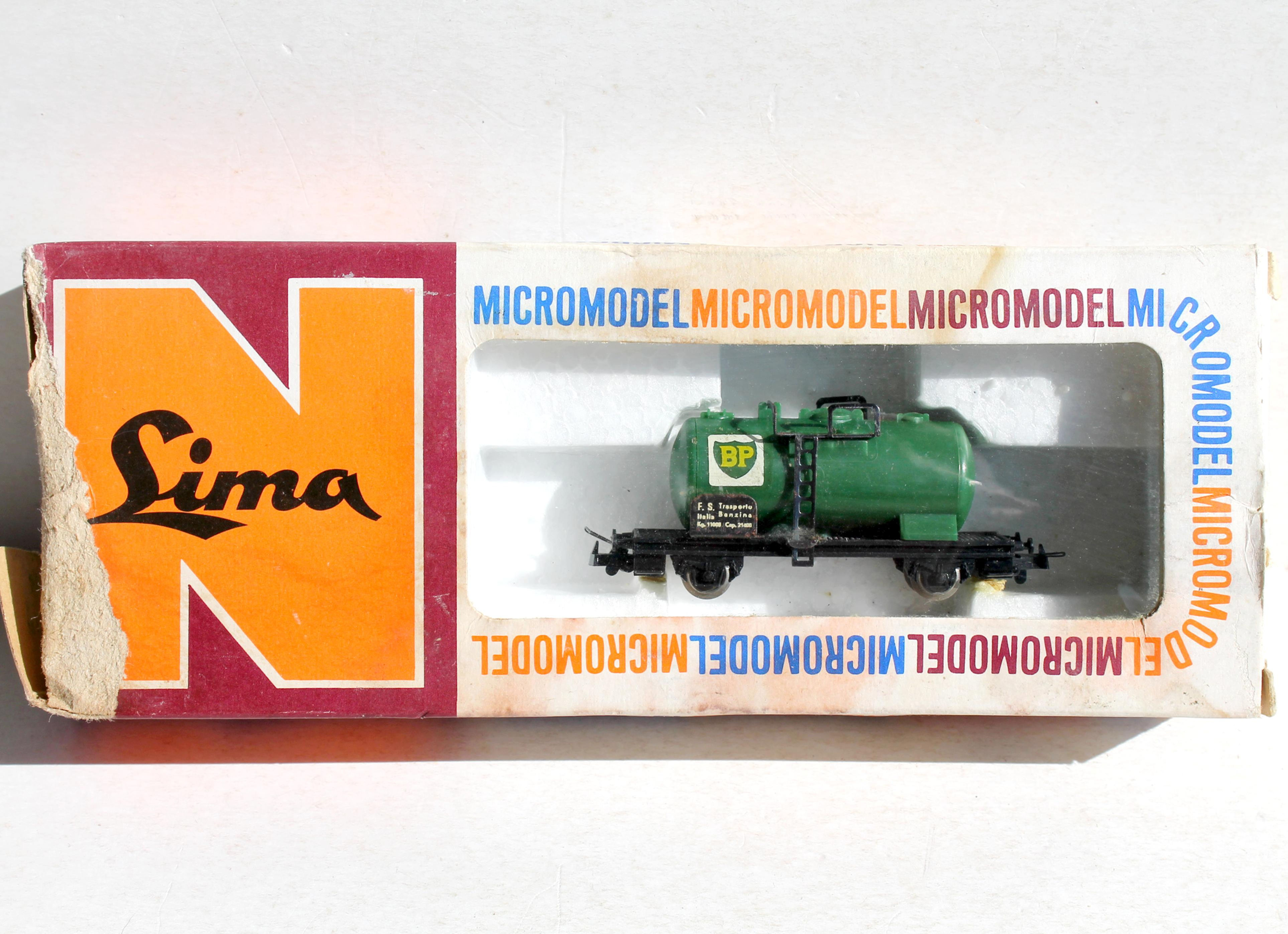 LIMA MICROMODEL N, 1/160 WAGON CITERNE ESSO, FS TRANSPORT LIQUIDE BENZINA ITALIA
