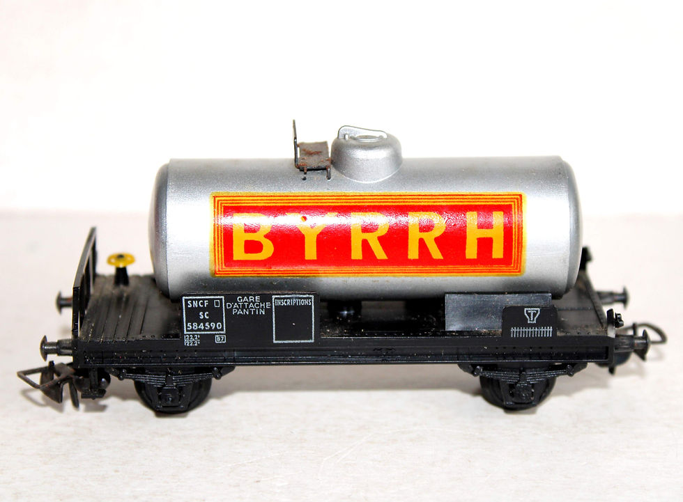 Thumbnail: RARE SMCF HO WAGON CITERNE BYRRH RESERVOIR TRANSPORT PRODUIT PETROLIER SNCF CIRY