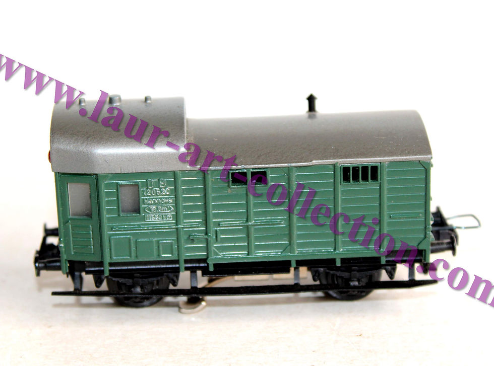 섬네일: TRIX HO 454 WAGON ESCORTE DE TRAIN A GUERITE METAL, FOURGON QUEUE DB + ECLAIRAGE