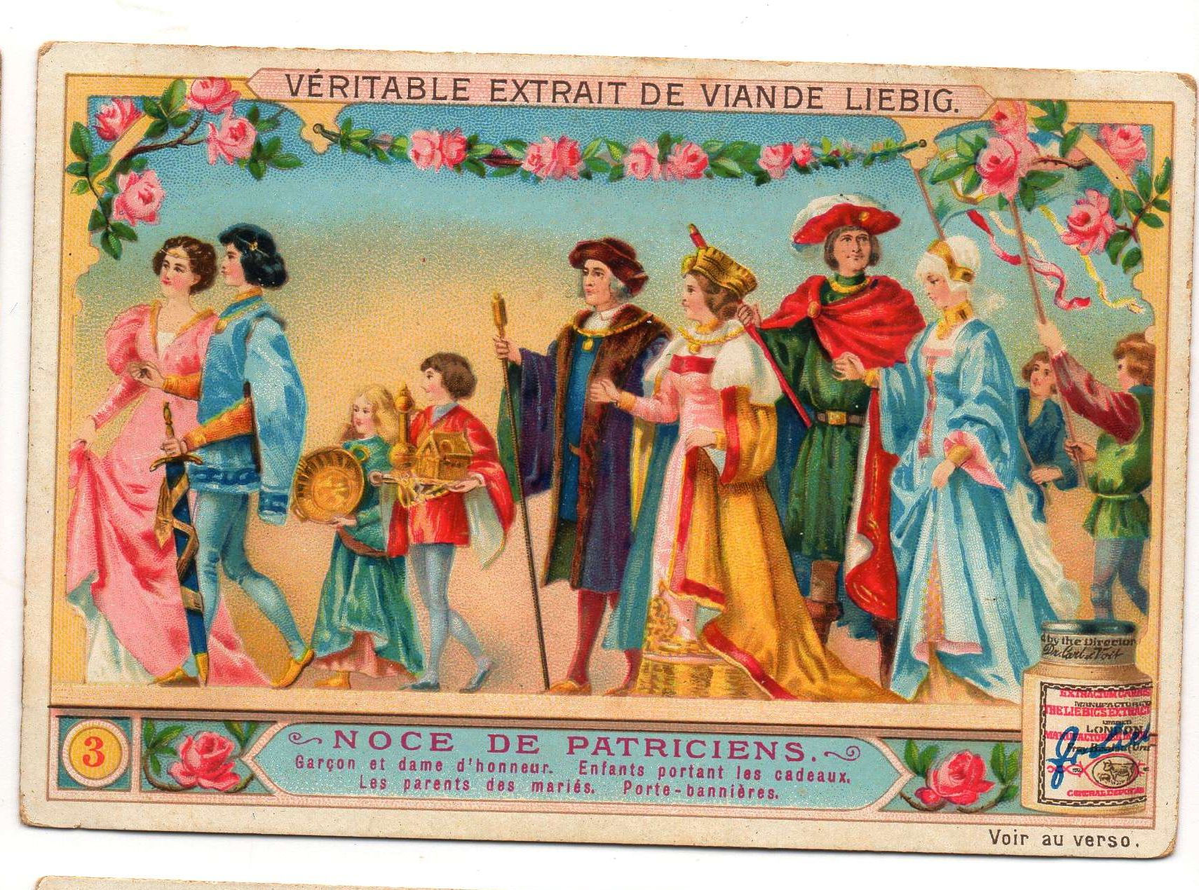 S827 - CHROMO LIEBIG - 1905 - " NOCE DE PATRICIENS " : GARCON ET DAME D'HONNEUR