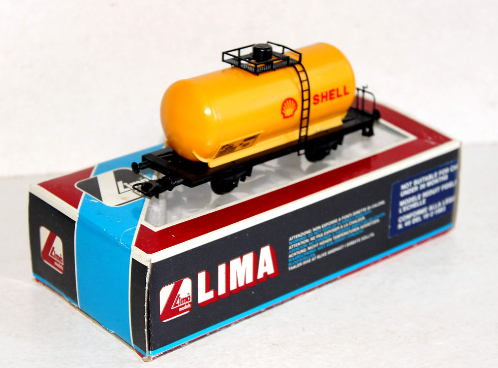 縮圖：LIMA HO 30 2713 WAGON CITERNE SHELL WAGON PLATEFORME PORTE RESERVOIR ESSENCE, FS