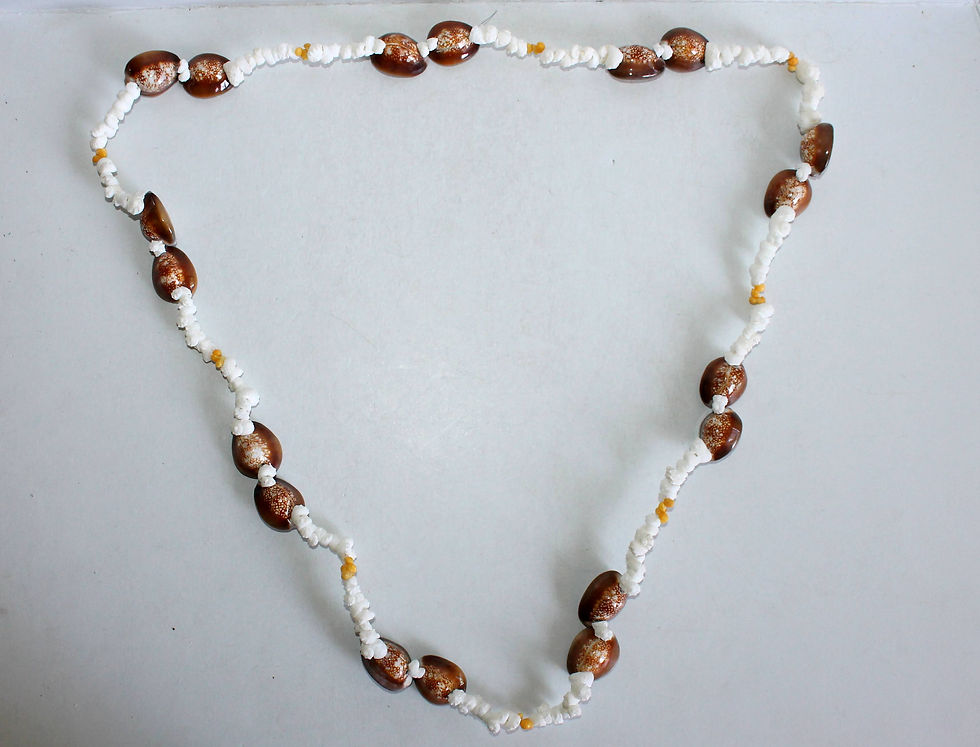 JOLI ANCIEN COLLIER SAUTOIR EN COQUILLAGE DES ILES BIJOU FANTAISIE ETHNIQUE 60cm