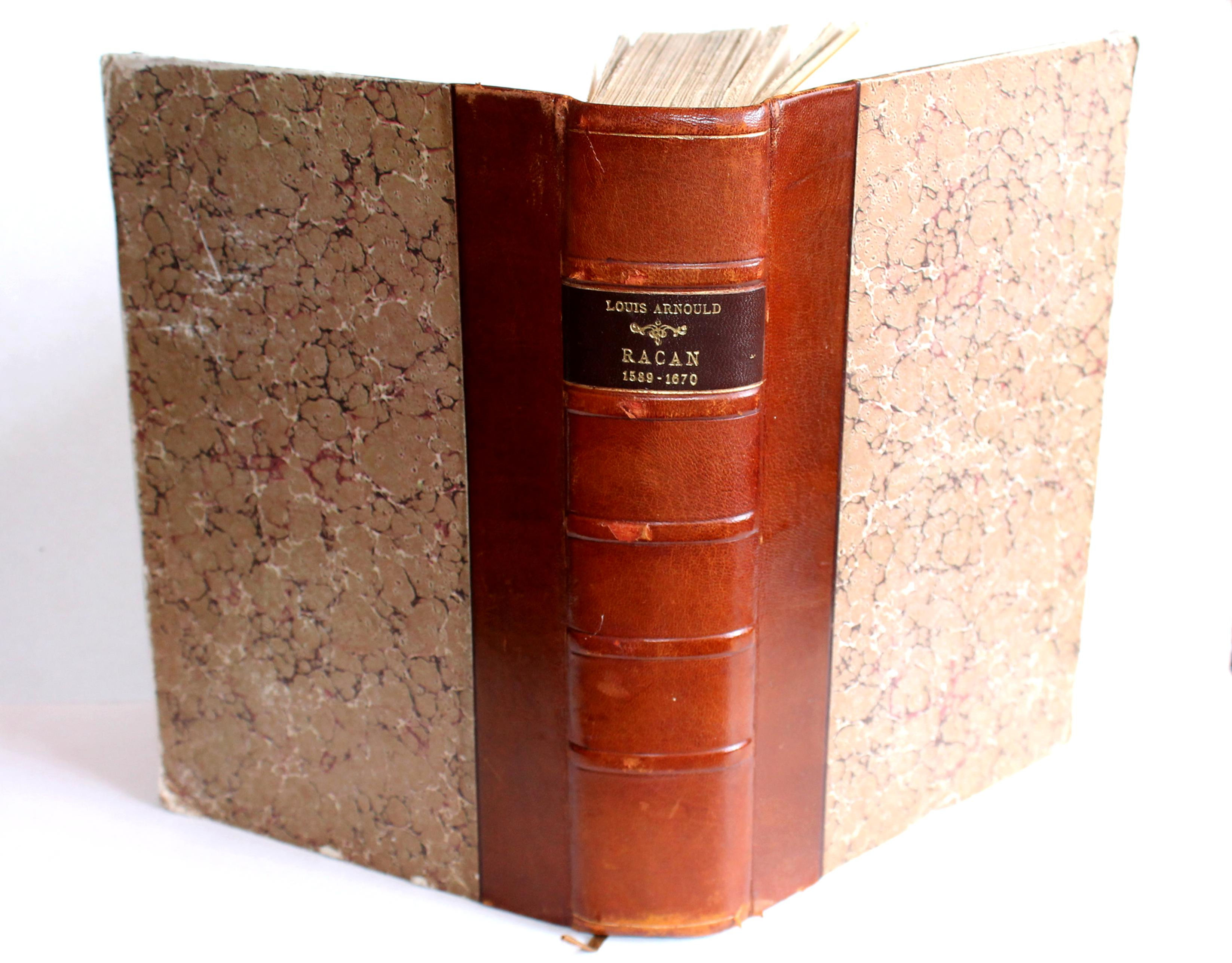 RARE! RACAN HISTOIRE ANECDOTIQUE, CRITIQUE DE SA VIE SES OEUVRES DE ARNOULD 1896