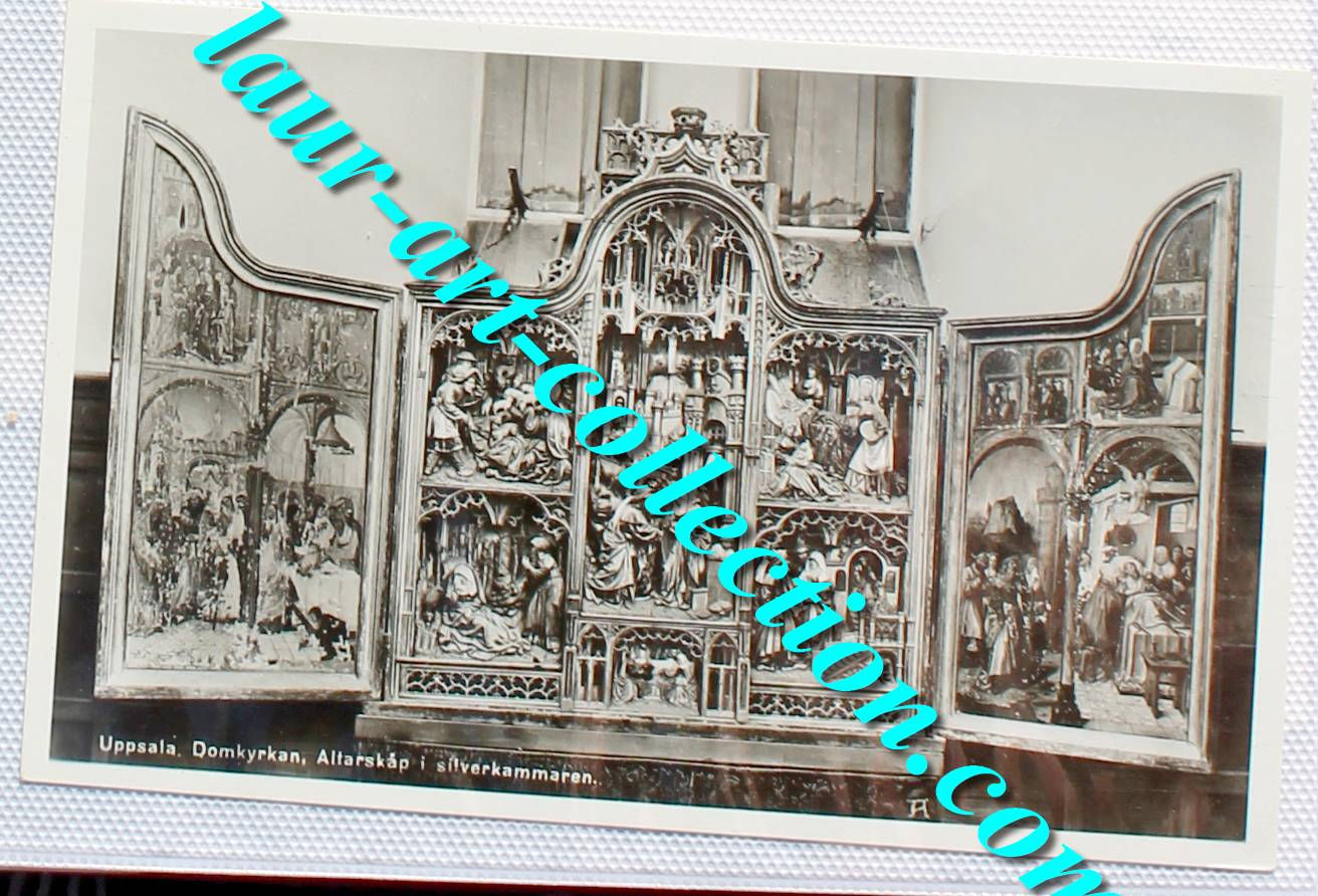 CARTE POSTALE SUEDE UPPSALA CATHEDRALE ALTARSKAP SILVERKAMMAREN AUTEL CHAMBRE Ag