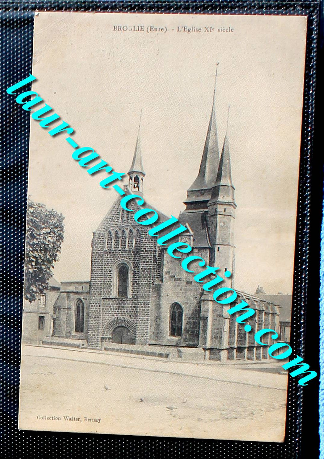 CPA 27. EURE BROGLIE, L'EGLISE XIe SIECLE / CARTE POSTALE NORMANDIE ARCHITECTURE
