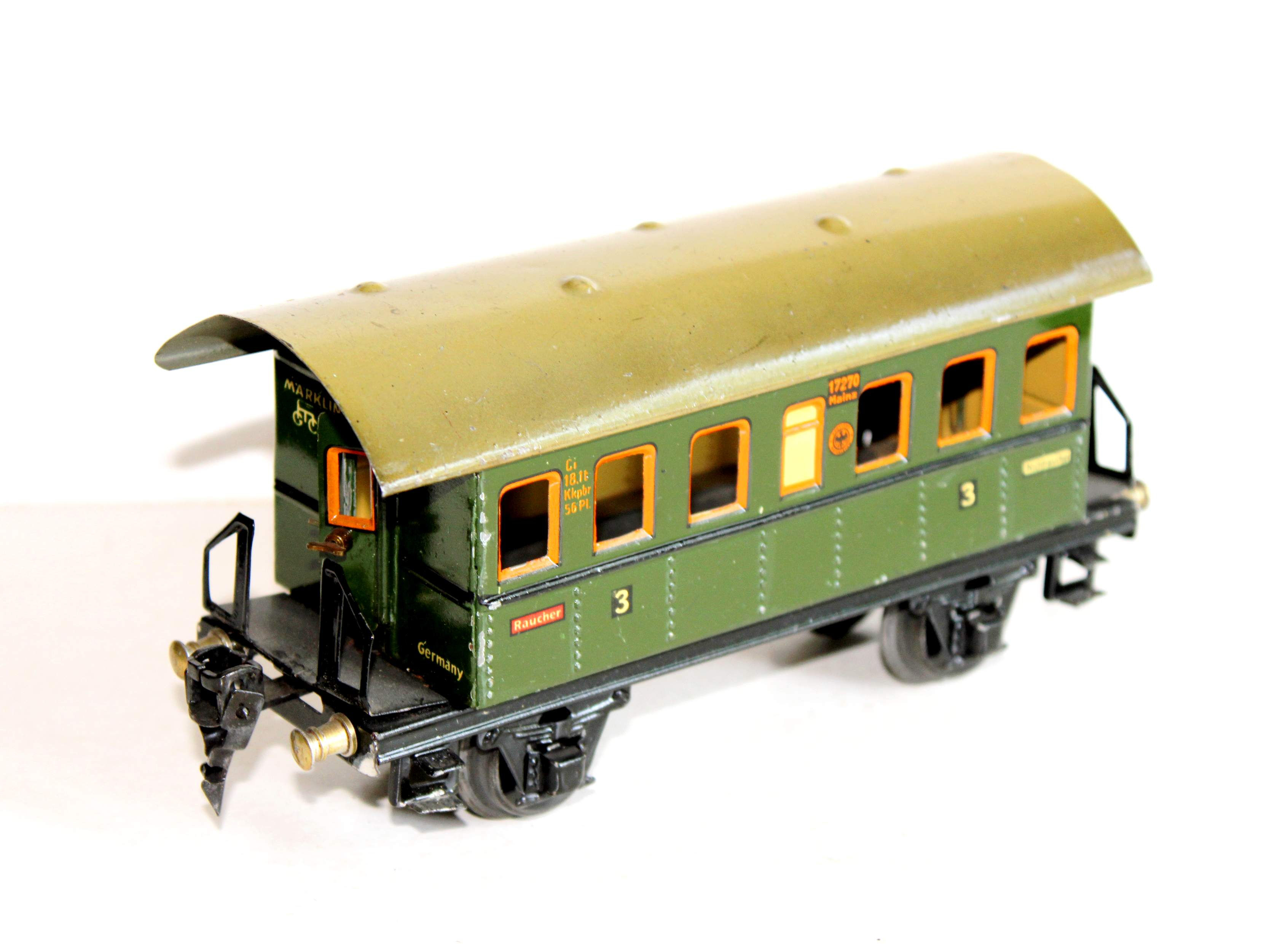 MARKLIN O 1727, 17270 VOITURE VOYAGEUR 3e CLASSE MAINZ, WAGON PASSAGER DRG Kkpbr