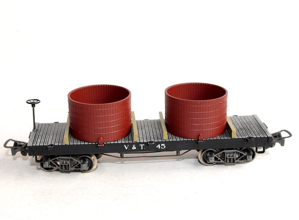 Miniatura: RARE! POCHER HO 265 /2 /PO WAGON PLATEFORME PORTE RESERVOIR, CUVE, AMERICAIN V&T