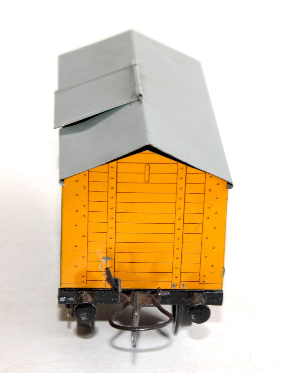 Pikkukuva: HORNBY 1/48 O N°50 WAGON COUVERT TOIT OUVRANT SAXA SALT TRANSPORT DE SEL EN TOLE