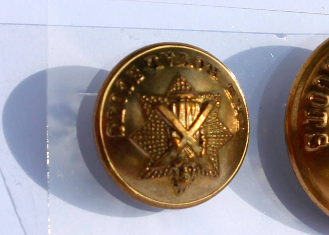BOUTON UNIFORME ANGLAIS MILITAIRE ARMÉE THE ROYAL SCOTS 18mm BUTTON ARMY ENGLAND