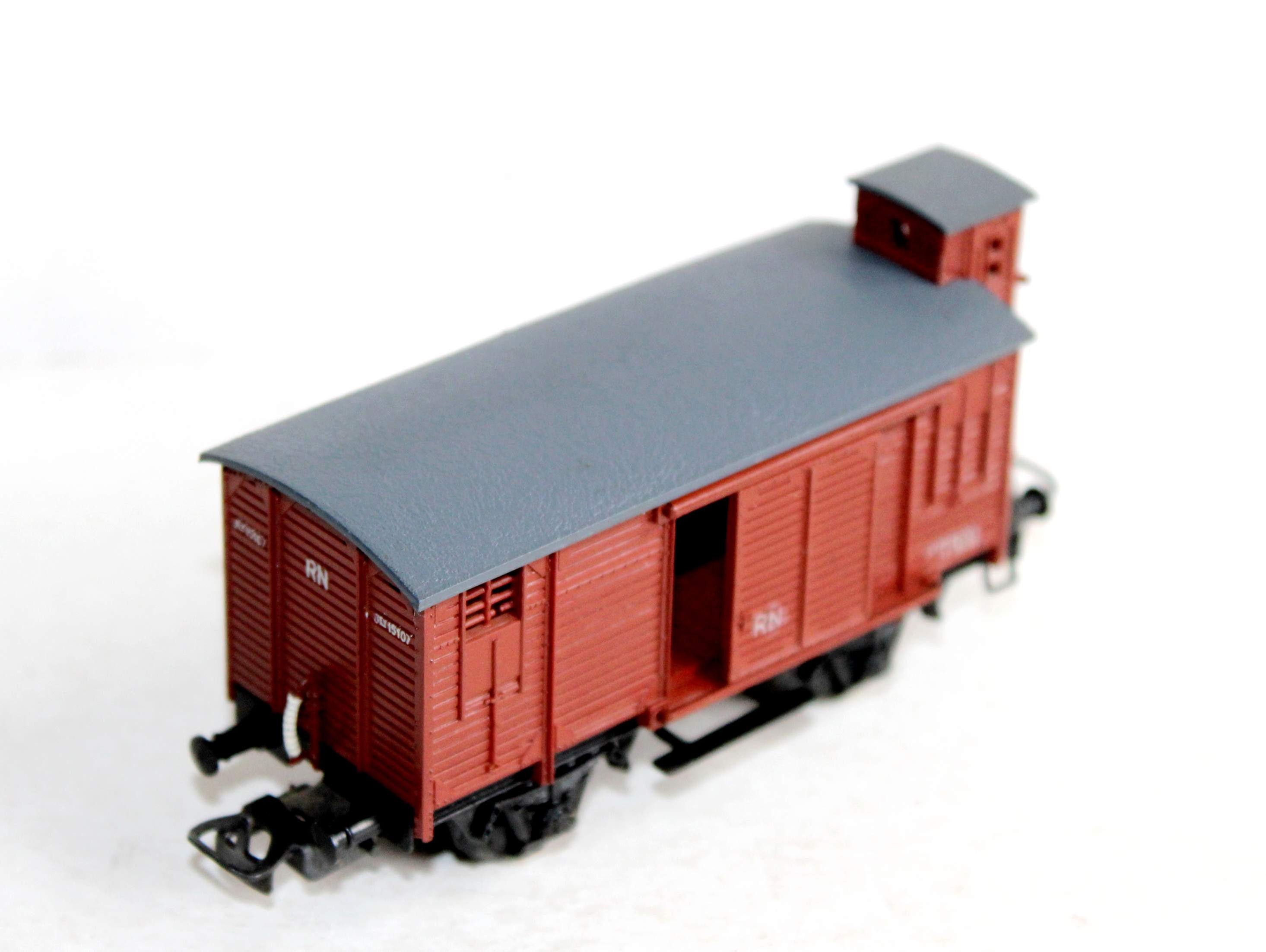 ELECTROTREN HO 855 WAGON COUVERT PORTE COULISSANTE, CABINE FREINAGE FOURGON FRET