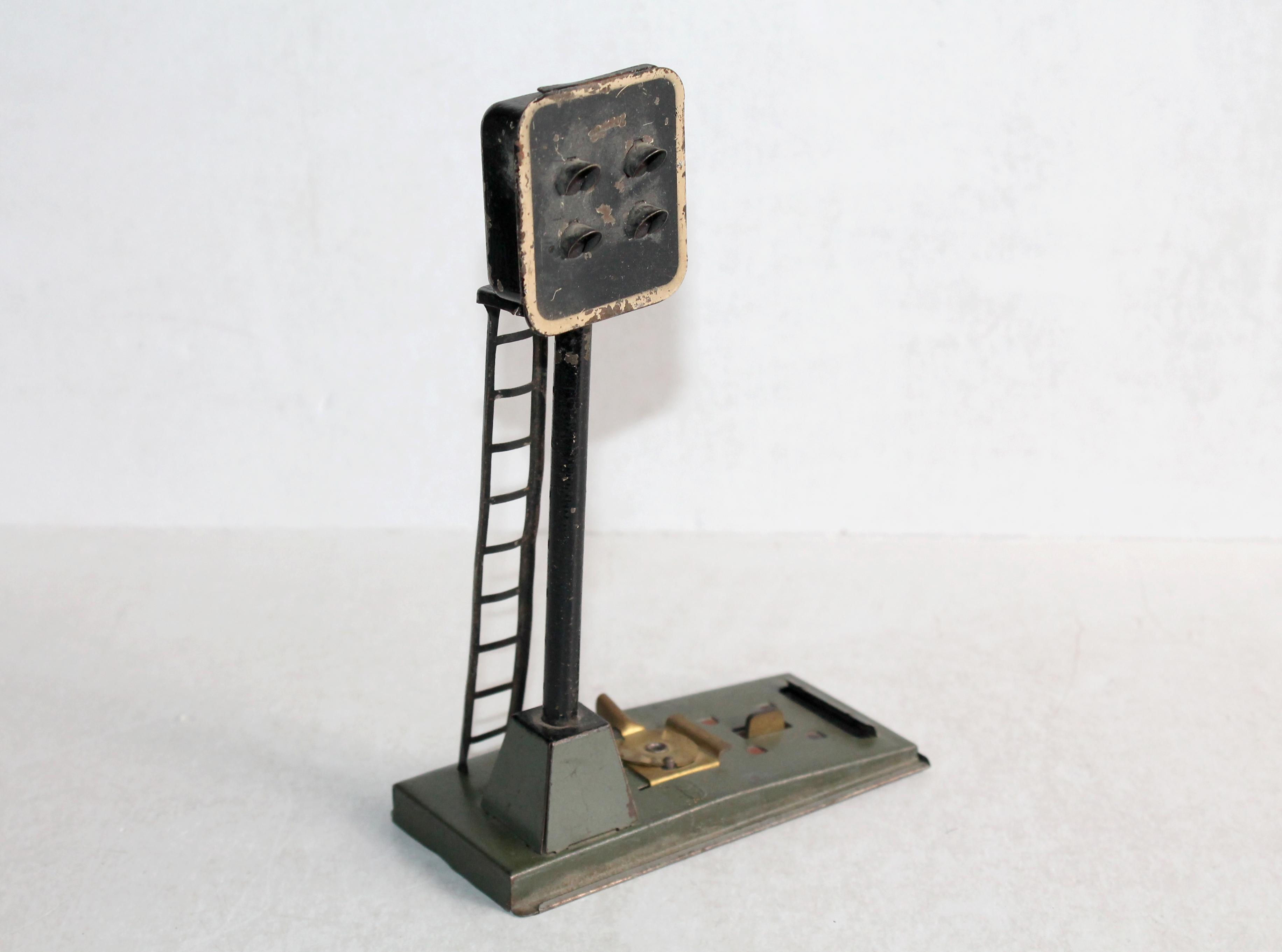 JEP O 1/48 SIGNAL LUMINEUX A 4 FEU ROUGE VOIE FERROVIAIRE AVERTISSEUR ELECTRIFIÉ