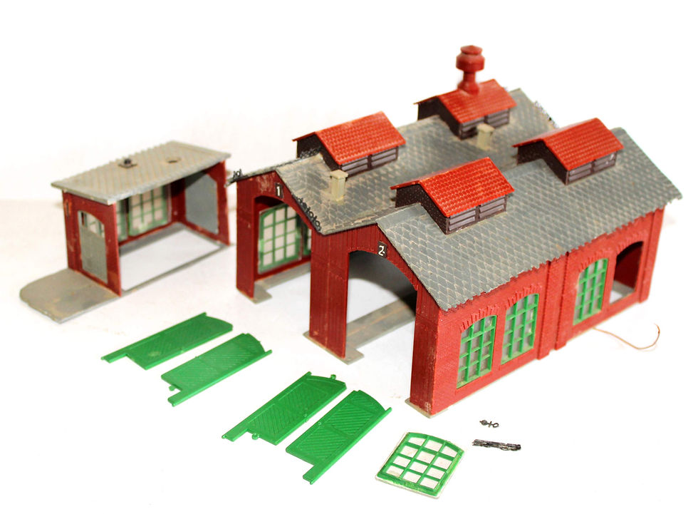 Μικρογραφία: VOLLMER HO 5752 MAQUETTE DOUBLE REMISE HANGAR LOCOMOTIVE DEPOT MACHINE + LUMIERE