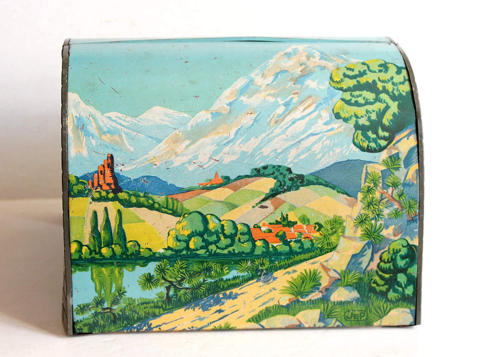 Miniatyrbild: JEP HO, O N° 66 MAQUETTE TUNNEL PLIABLE DECOR PAYSAGE MONTAGNE TOLE LITHOGRAPHIÉ