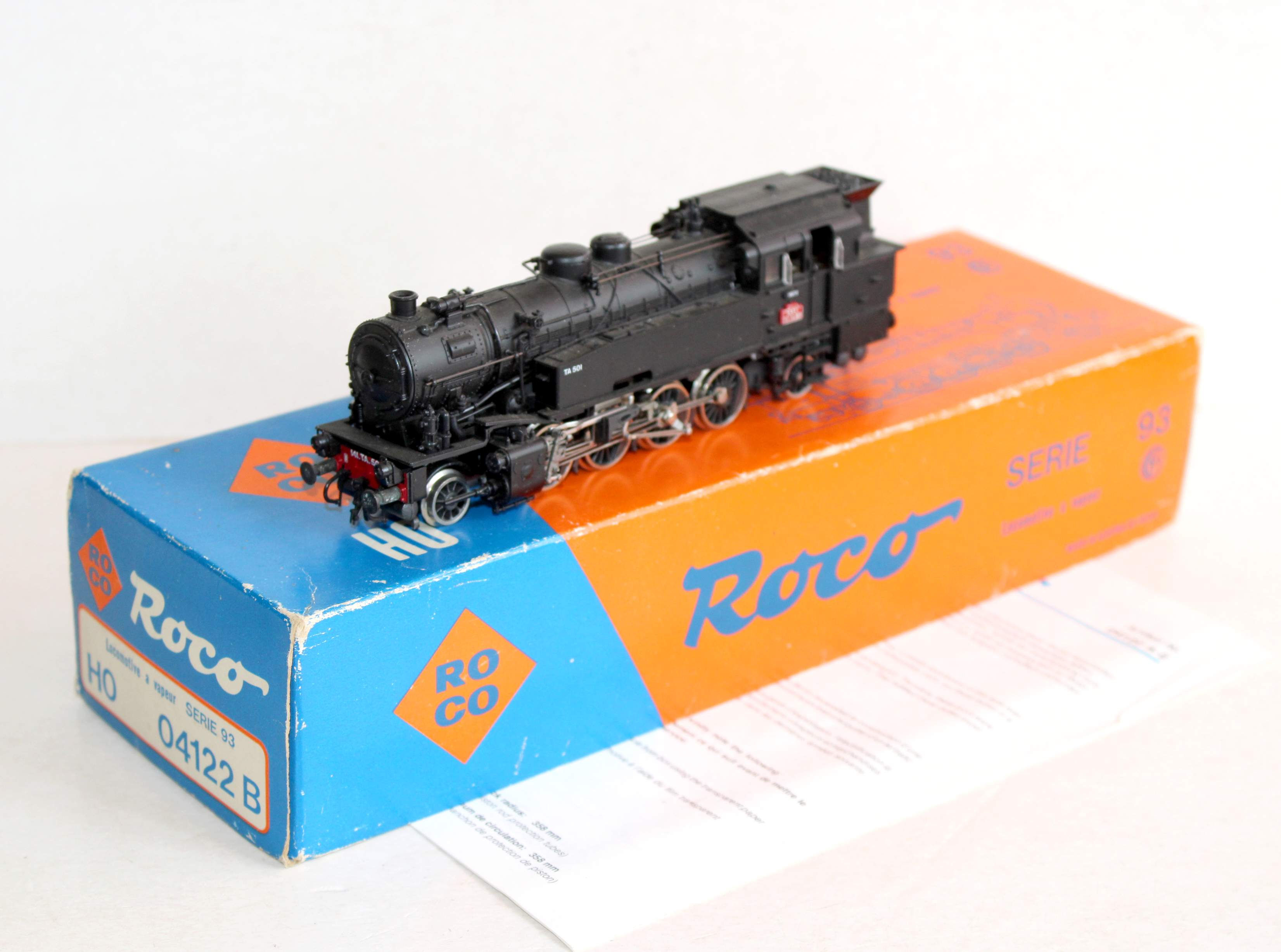 ROCO HO 04122 B, LOCOMOTIVE A VAPEUR, LOCOTENDER 141 TA 501 SNCF BR 93 MOTEUR OK