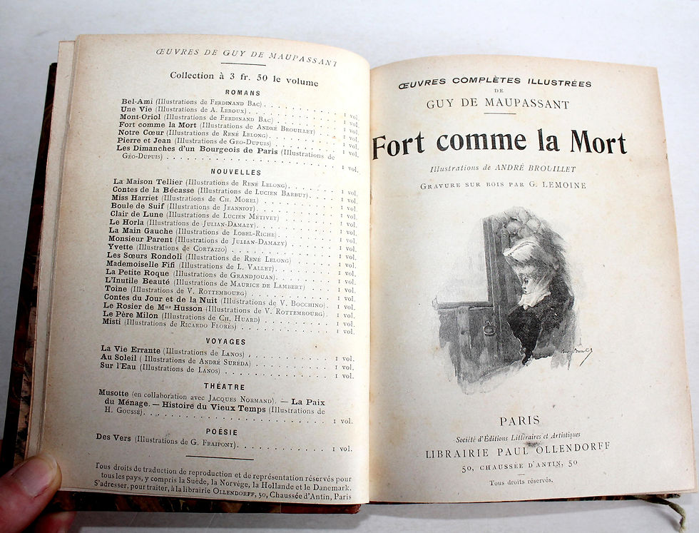 Miniatura: FORT COMME LA MORT GUY DE MAUPASSANT DESSIN BROUILLET GRAVURE LEMOINE OLLENDORFF