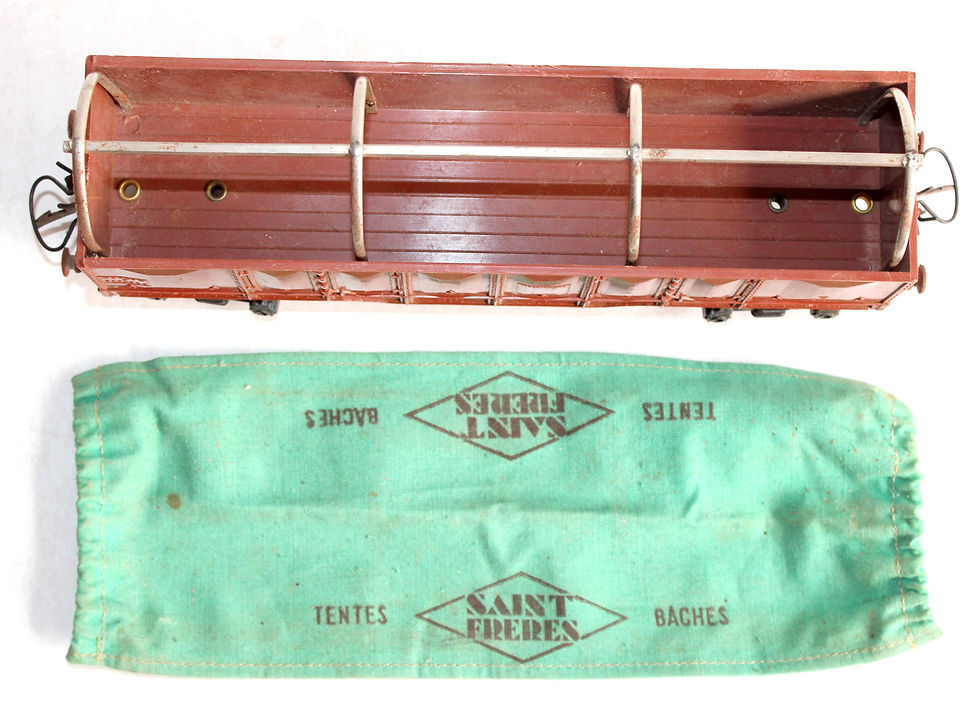 Μικρογραφία: HORNBY O WAGON DES TRAVAUX PUBLIC, TOMBEREAU BACHE ST FRERES TRANSPORT MATERIAUX
