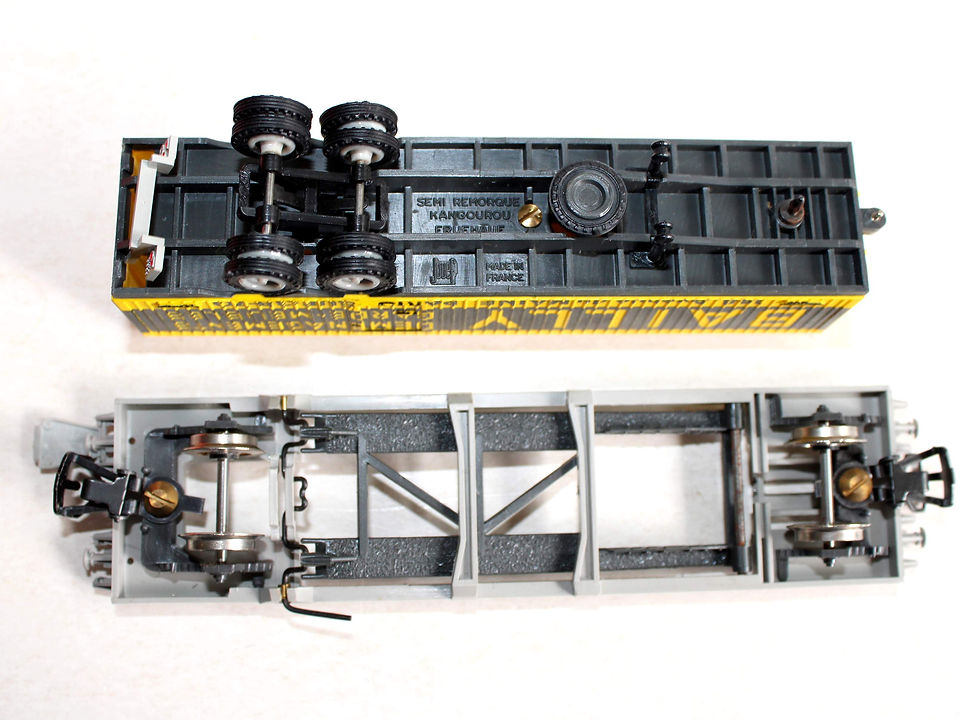 Pikkukuva: JOUEF HO M 665 6965 WAGON PLAT POCHE KANGOUROU SEMI REMORQUE BAILLY ALGECO SNCF