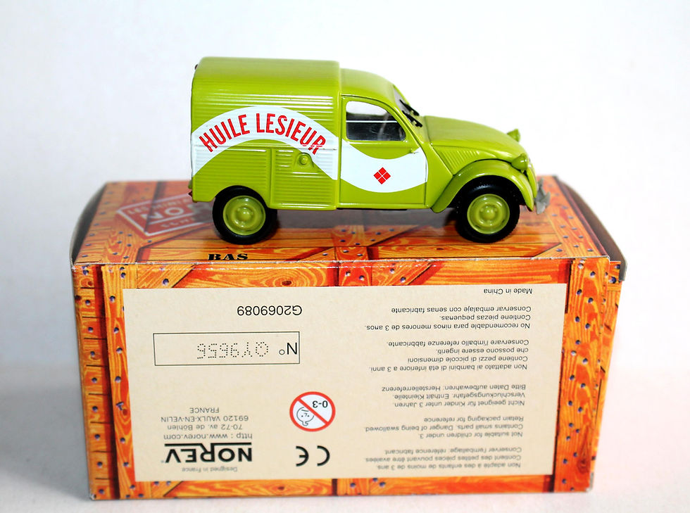 Miniatura: NOREV 1/43 CITROEN 2CV AZU HUILE LESIEUR 1955, FOURGONNETTE VOITURE MINIATURE