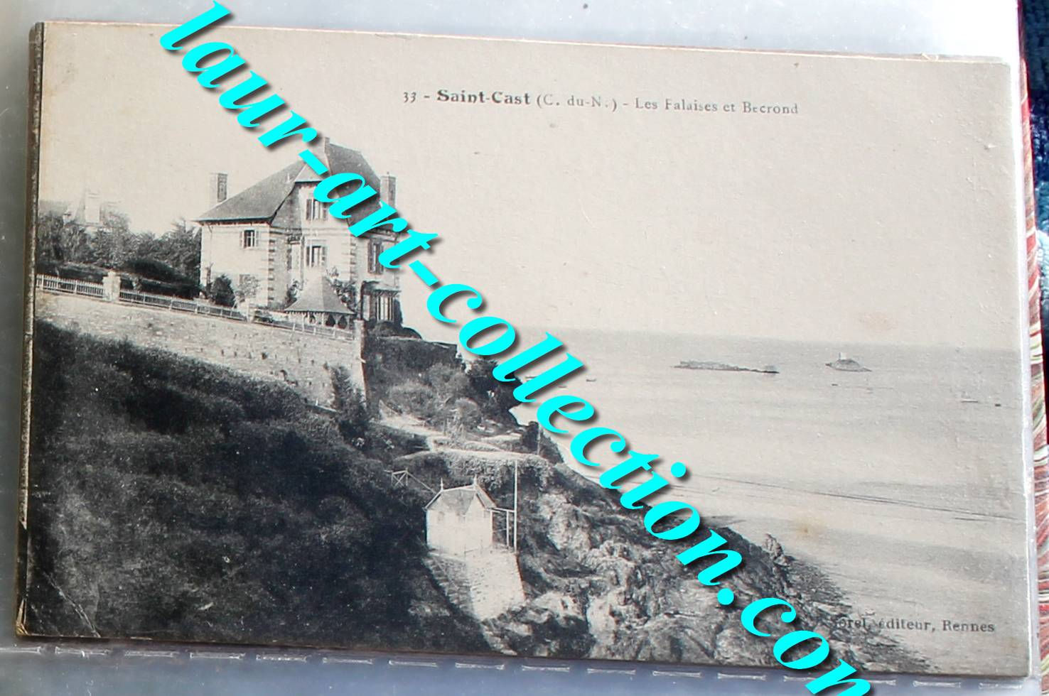 CPA 22 BRETAGNE SAINT CAST, LES FALAISES ET BECROND, MER PLAGE CARTE POSTALE D-V