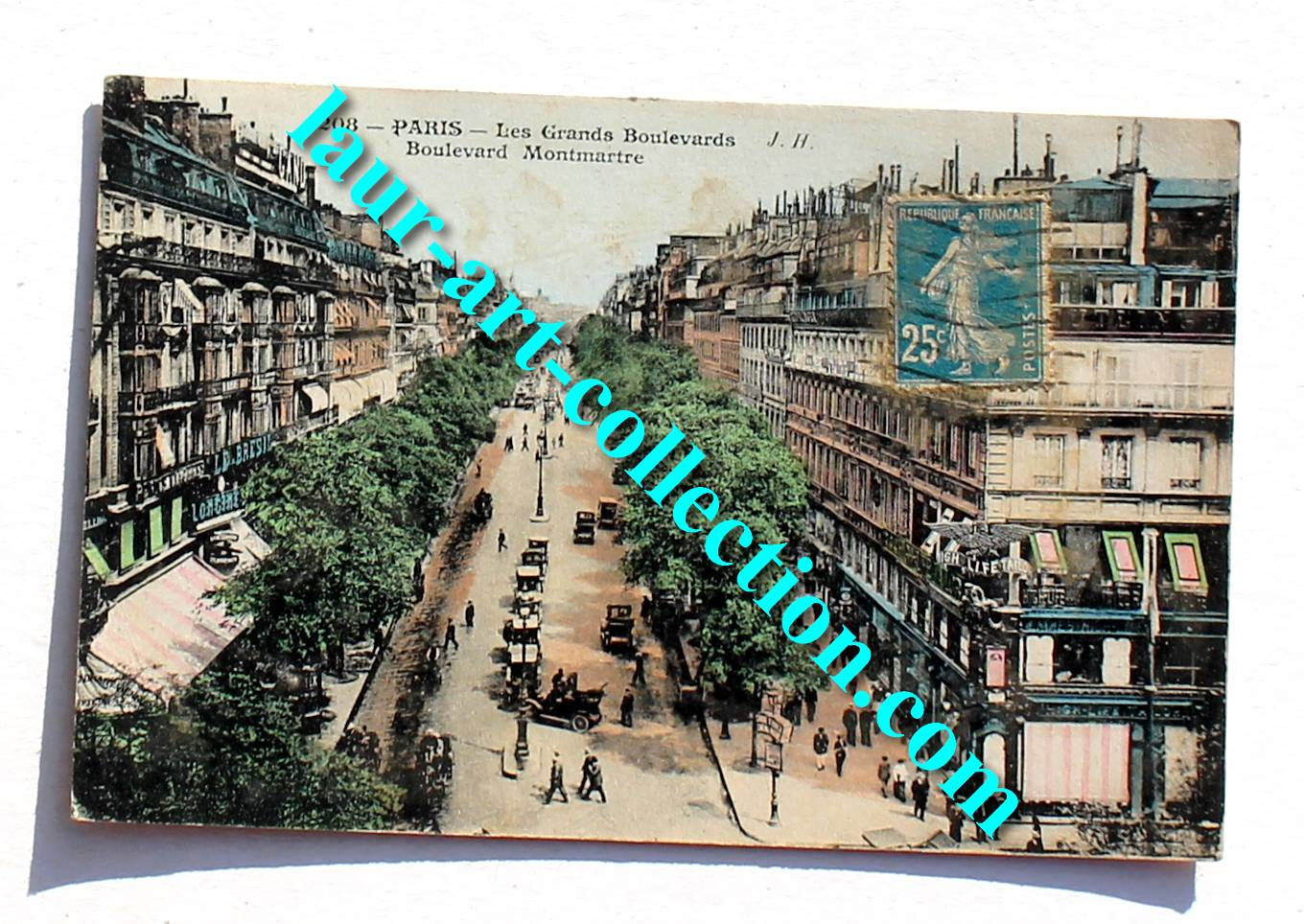 CPA ANIMÉ 75 PARIS LES GRANDS BOULEVARDS, MONTMARTRE 1900 CARTE POSTALE, VOITURE