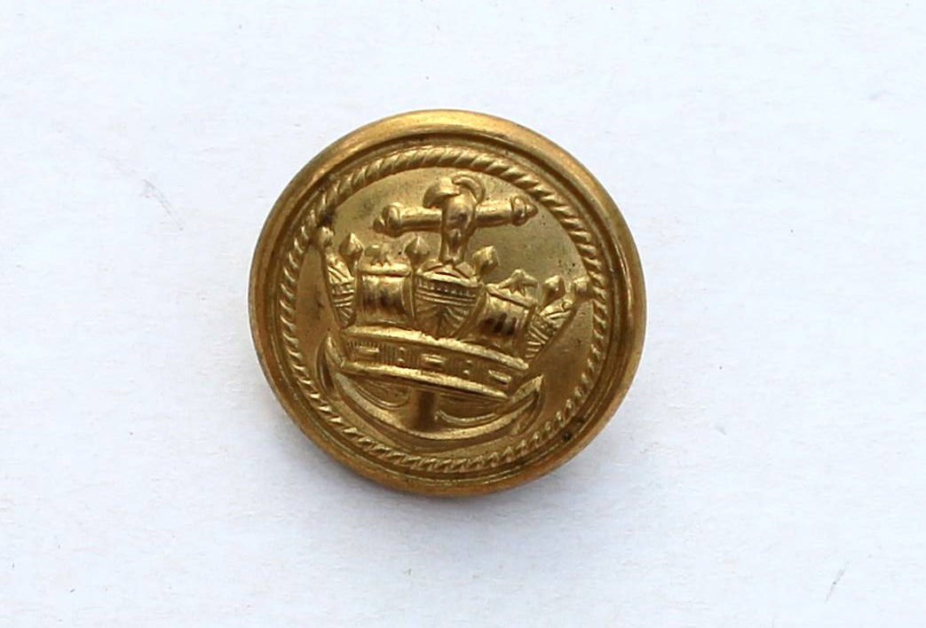 BOUTON UNIFORME MILITAIRE ANGLAIS MARINE ARMEE NAVALE NAVY ANCRE + COURONNE 23mm