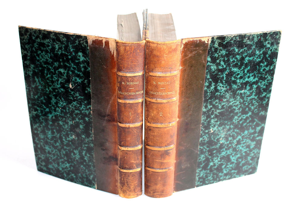 DEGENERESCENCE par NORDAU TRAD. DIETRICH 1894 ALCAN EDITION ORIGINALE TOME 1+2/2