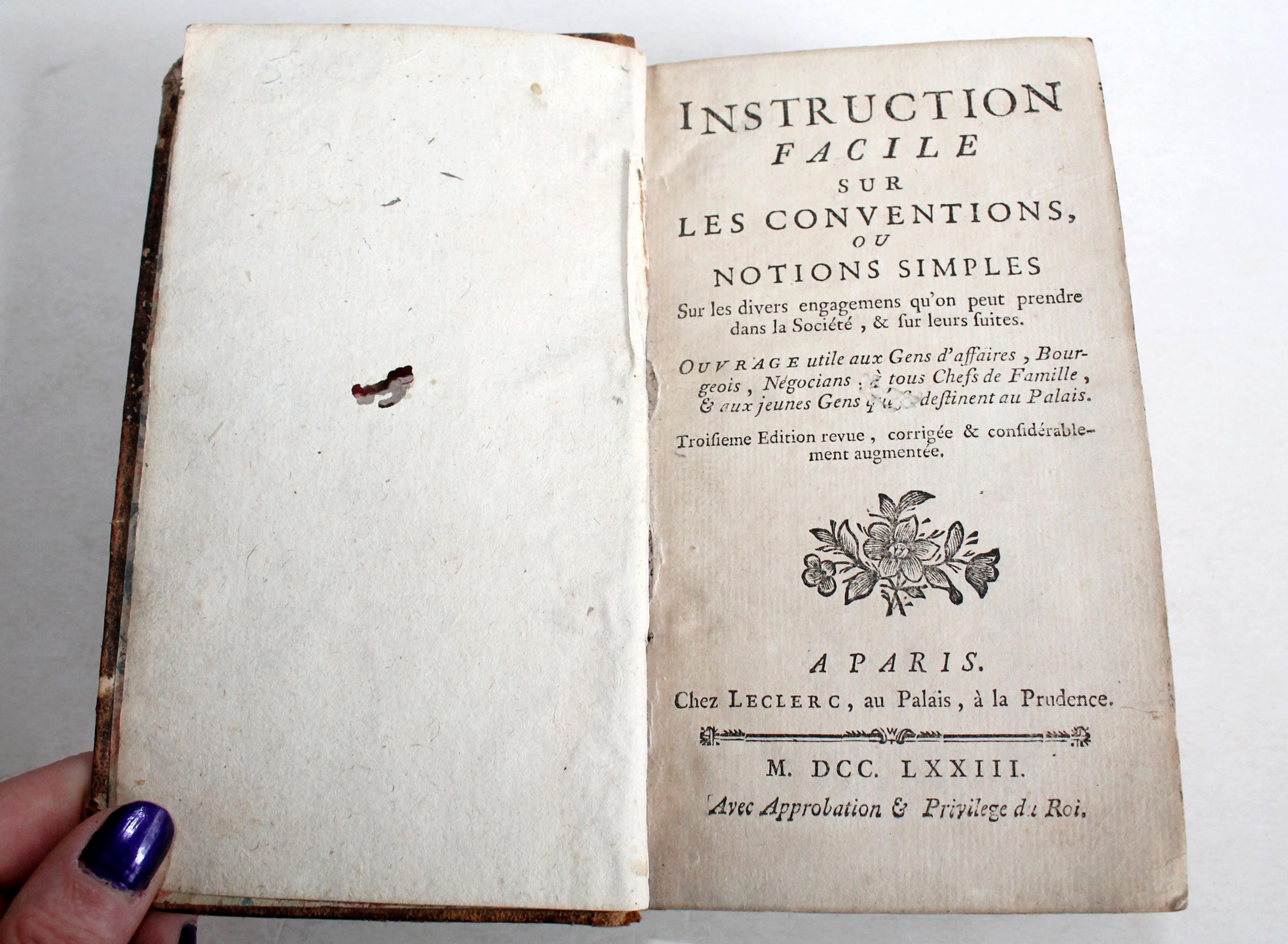 INSTRUCTION FACILE SUR LES CONVENTIONS OU NOTIONS SIMPLES DANS LA SOCIETE 1773
