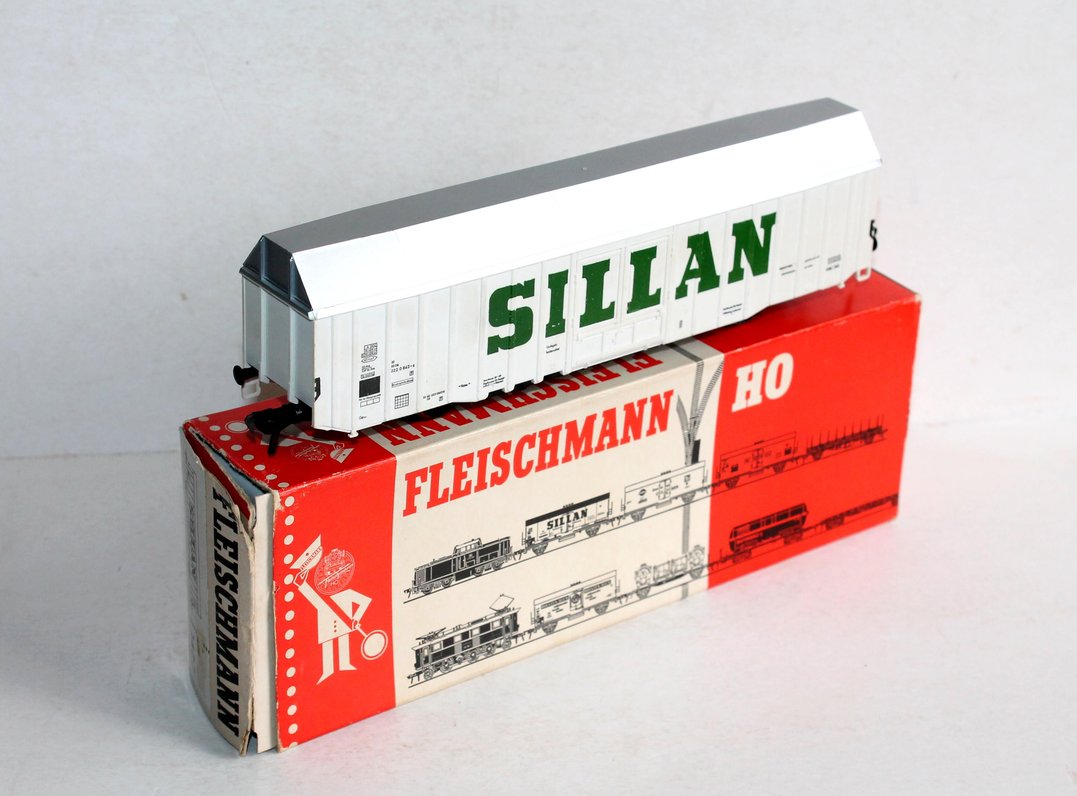 FLEISCHMANN HO N° 1477 WAGON REFRIGERANT, SILLAN, FOURGON FRIGORIFIQUE TRANSPORT