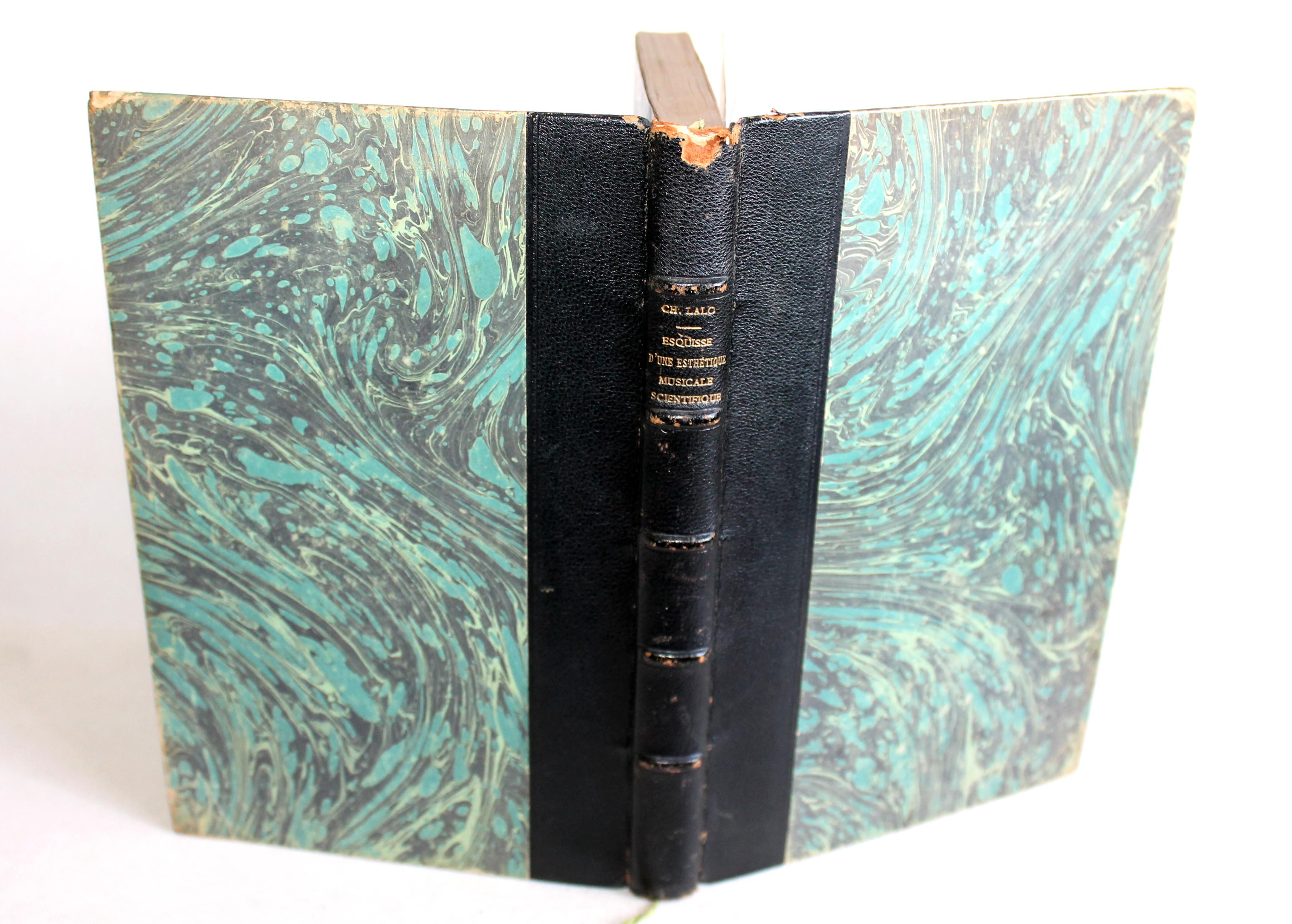 SCIENCE, ESQUISSE D'UNE ESTHETIQUE MUSICALE SCIENTIFIQUE par Ch. LALO 1908 ALCAN