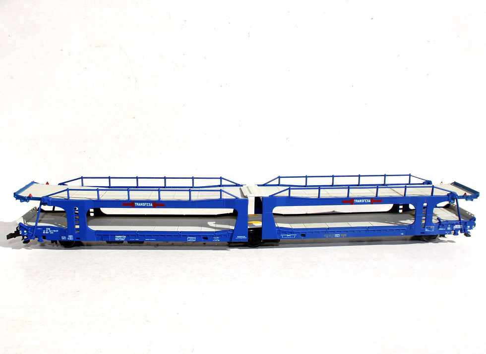 Miniaturebillede: ELECTROTREN HO 6000 DOUBLE WAGON PORTE AUTO ARTICULÉ TRANSFESA TRANSPORT VOITURE