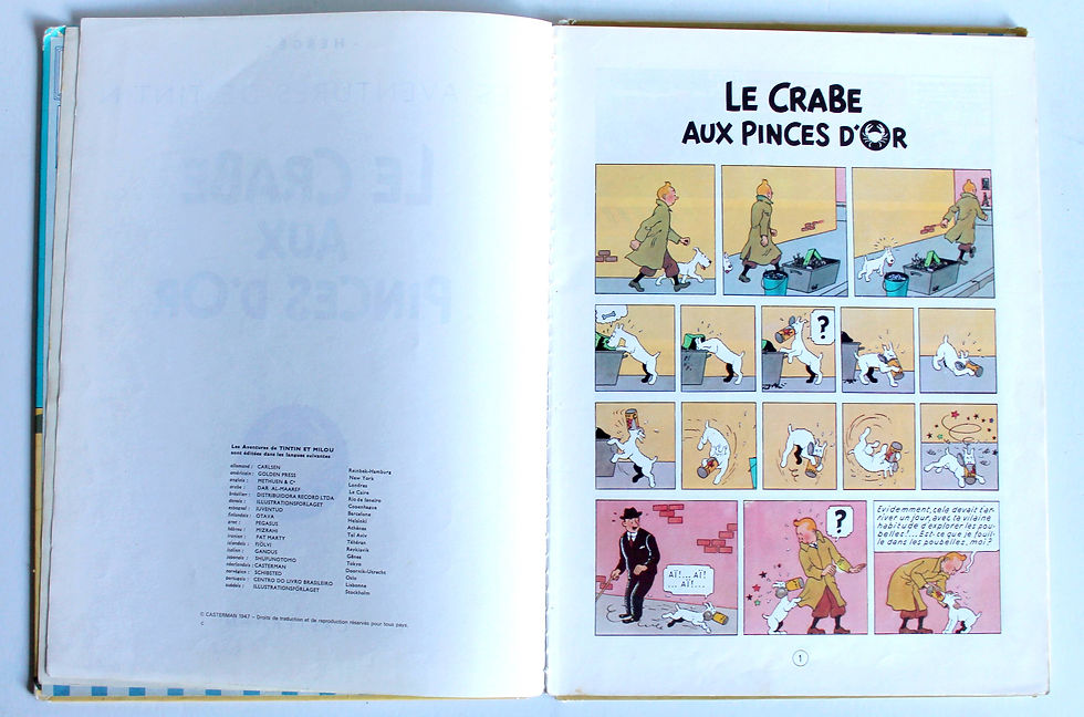Thumbnail: LES AVENTURES DE TINTIN - LE CRABE AUX PINCES D'OR par HERGE 1966 CASTERMAN
