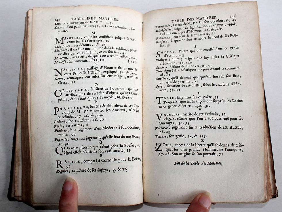 Pikkukuva: OEUVRES DIVERSES DU Sr BOILEAU DESPREAUX + TRAITE DU SUBLIME OU MERVEILLEUX 1701